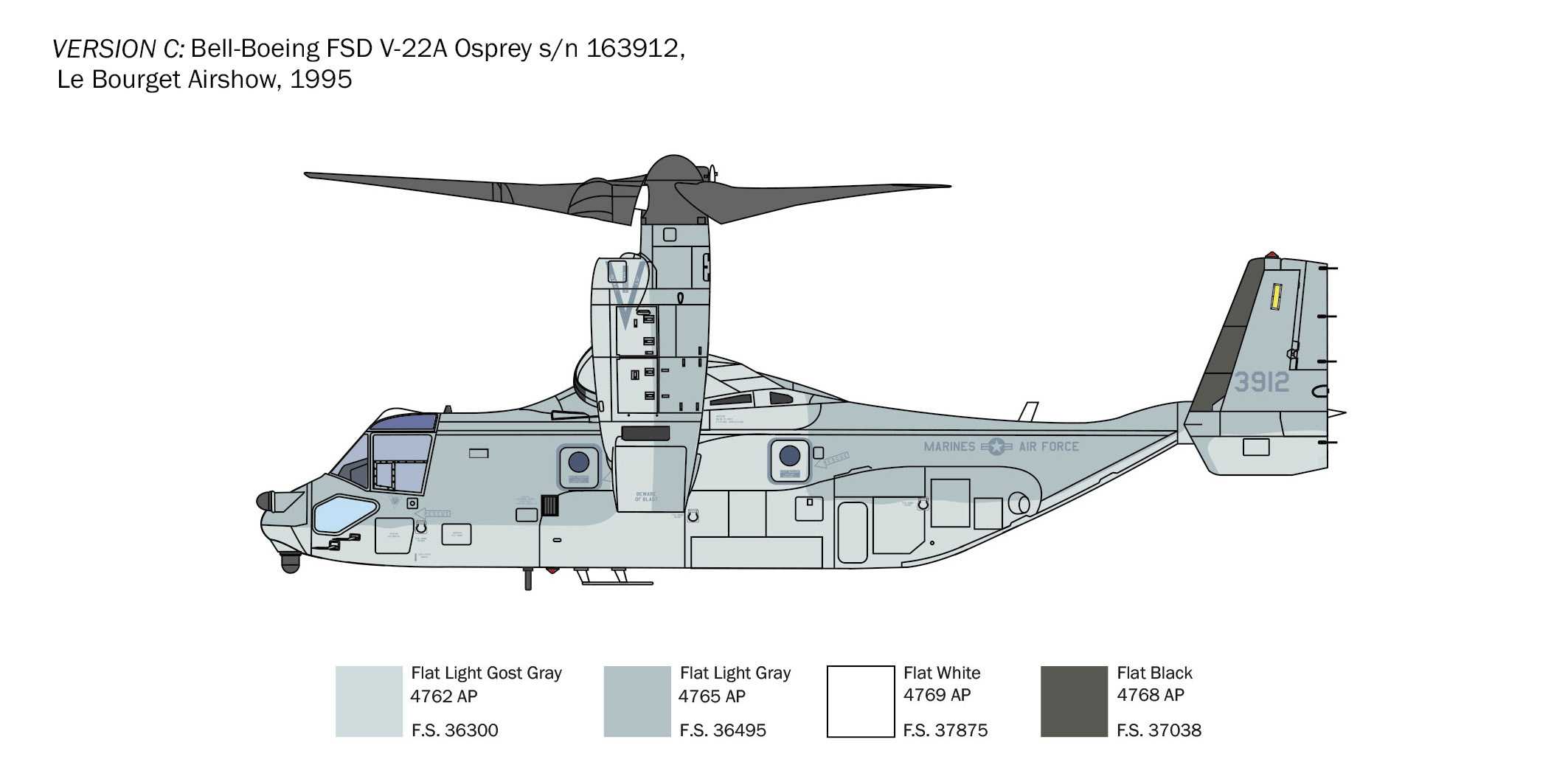 Model Kit vrtulník 1463 - V-22A Osprey (1:72)