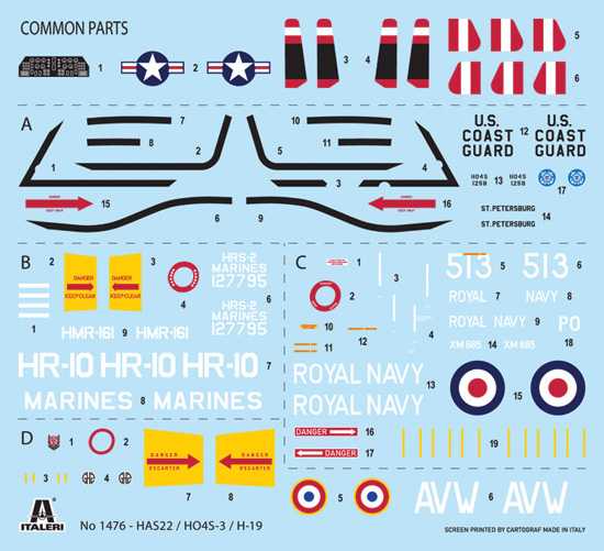 Model Kit vrtulník 1476 - HAS22 / HO4S-3 / H-19 (1:72)