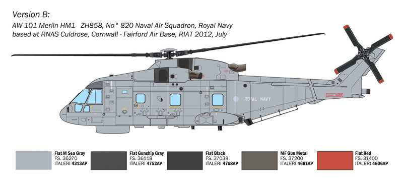 Model Kit vrtulník 1486 - AW-101 Merlin HM.1 (1:72)