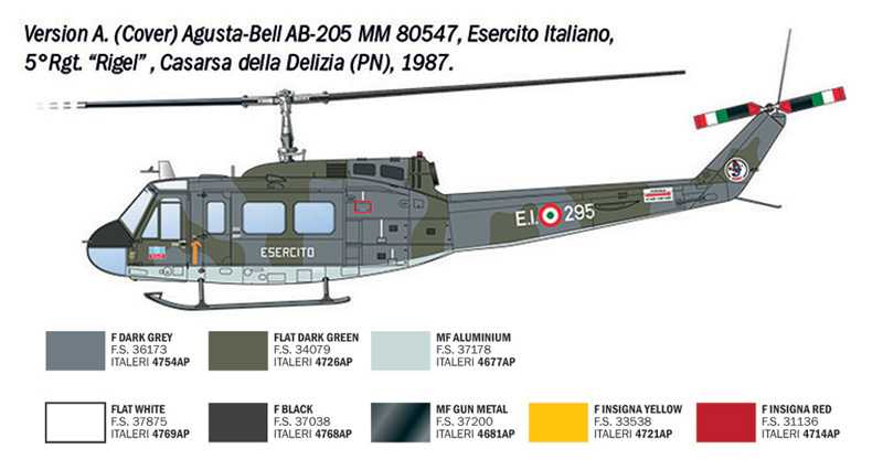 Model Kit vrtulník 2845 - AB.205 / UH-1D "SAR" (1:48)