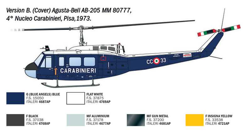 Model Kit vrtulník 2845 - AB.205 / UH-1D "SAR" (1:48)