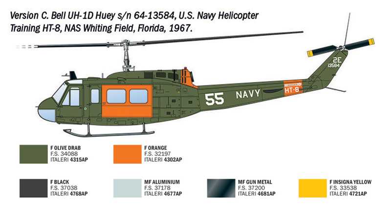 Model Kit vrtulník 2845 - AB.205 / UH-1D "SAR" (1:48)