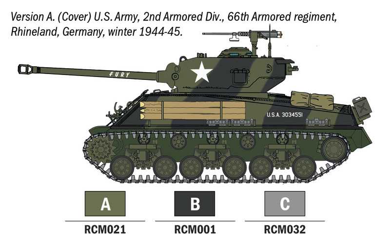 Model Set tank 75001 - M4A3E8 Sherman Fury (1:56)
