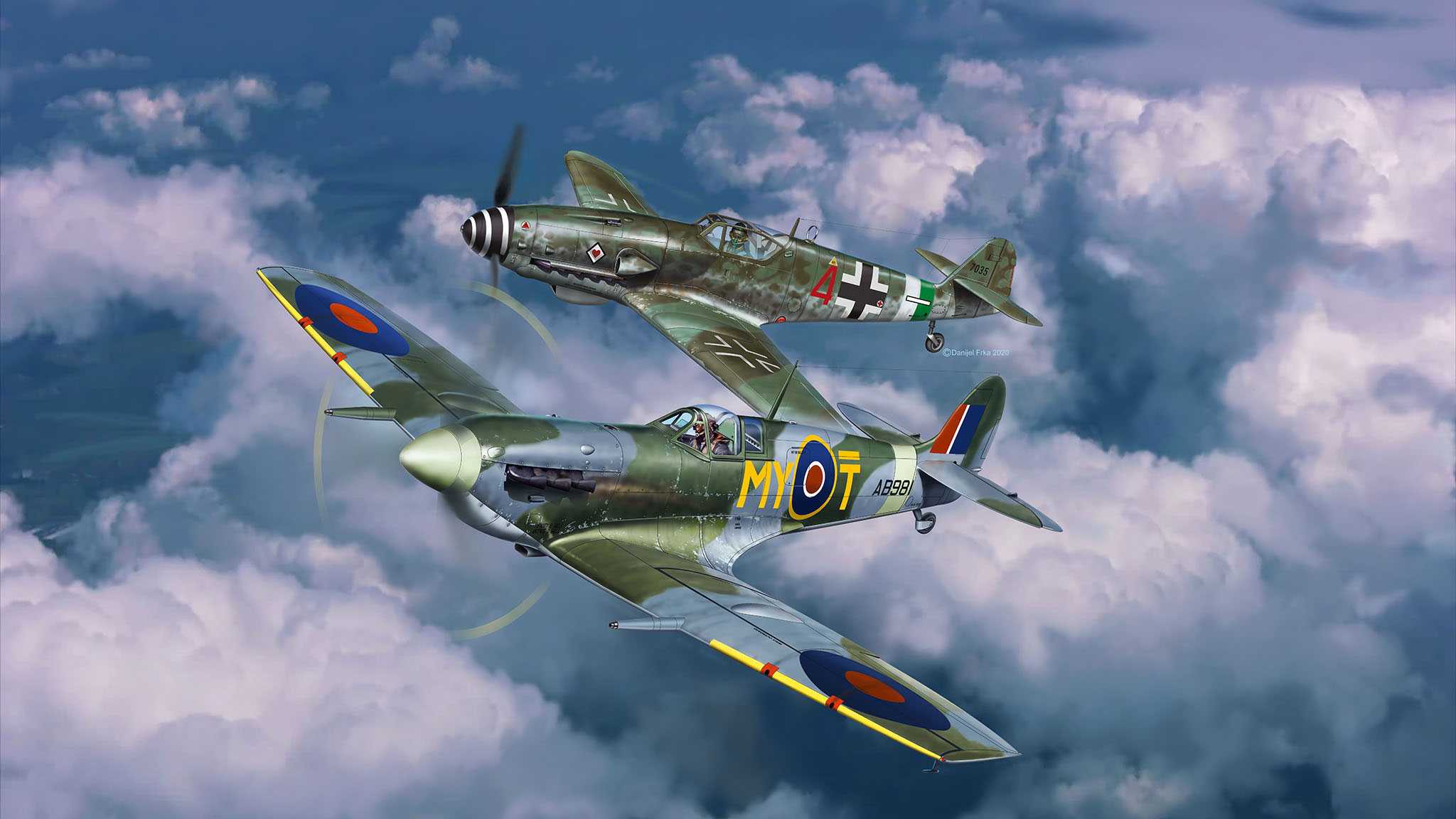 ModelSet letadla 63710 - Bf109G-10 & Spitfire Mk.V (1:72)