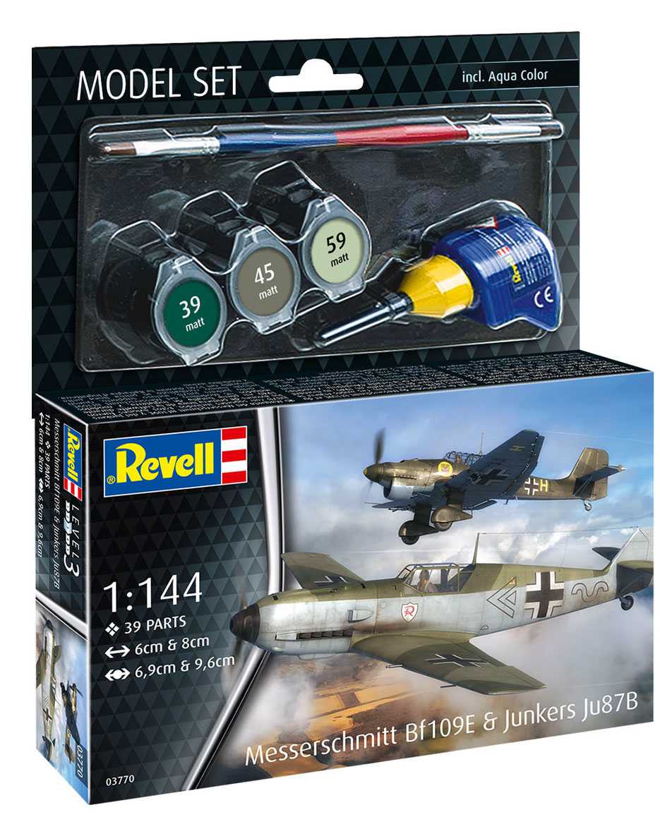 ModelSet letadlo 63770 - Messerschmitt Bf109E & Ju87B Stuka (1:144)