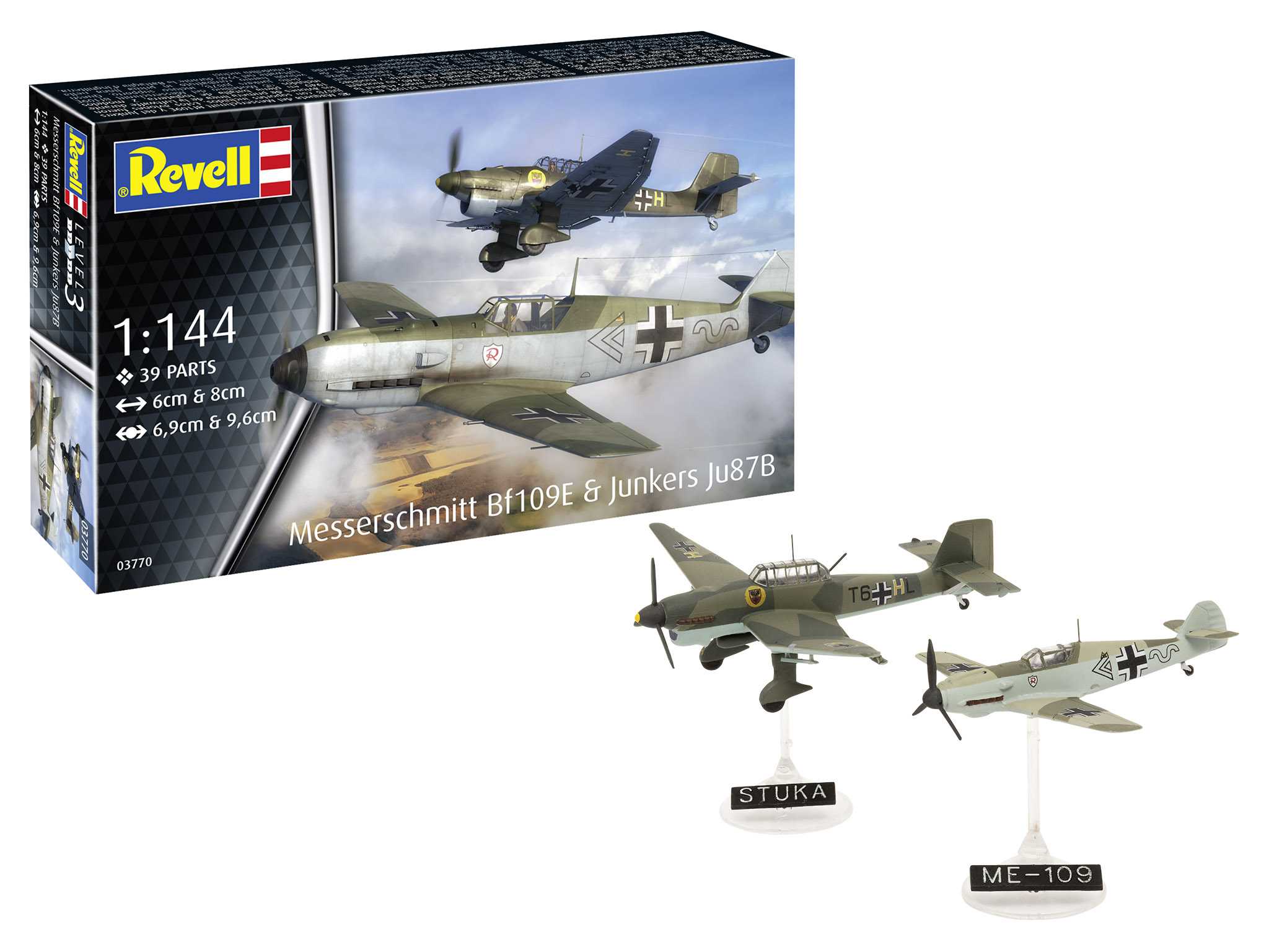 ModelSet letadlo 63770 - Messerschmitt Bf109E & Ju87B Stuka (1:144)