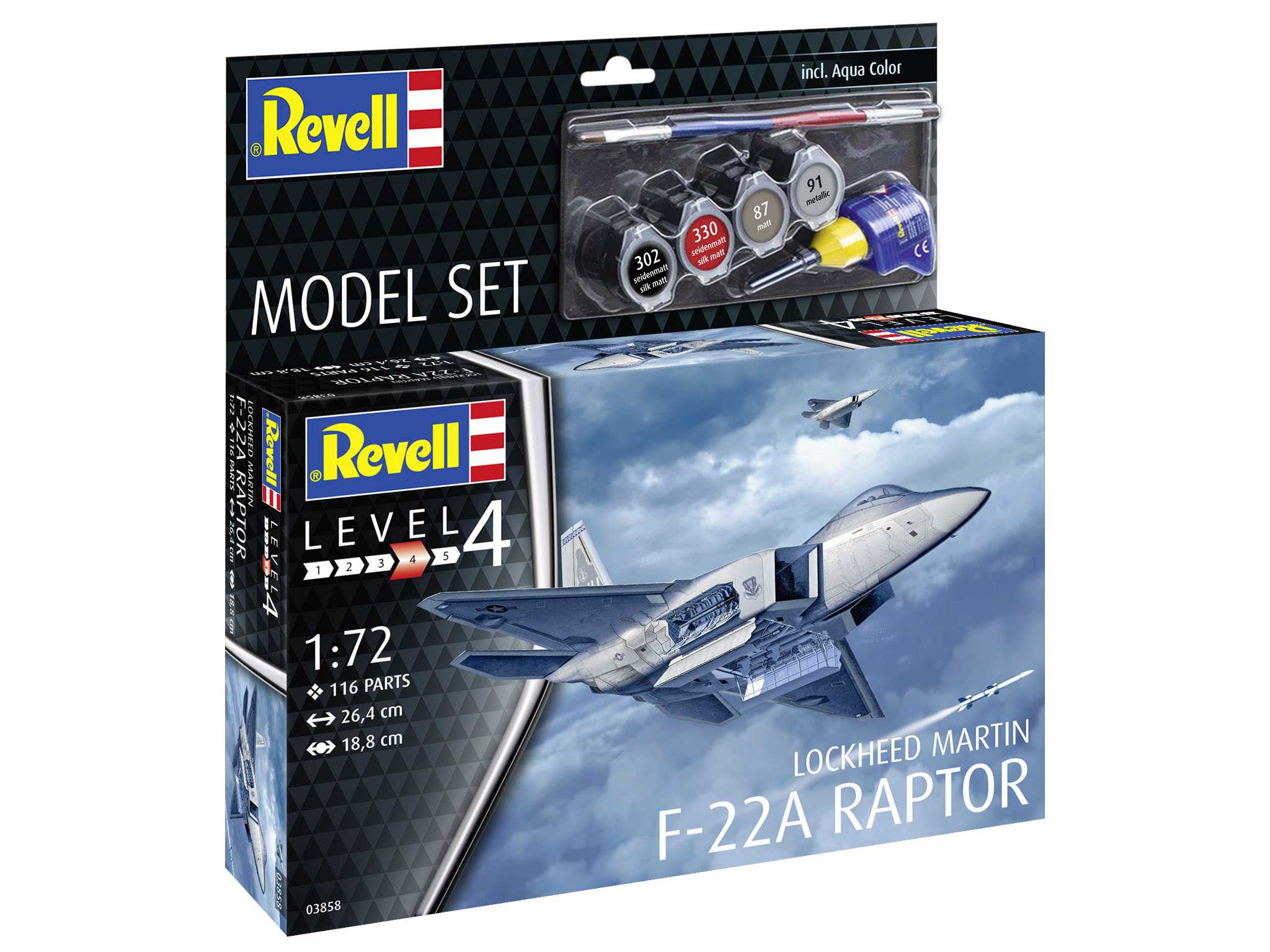 ModelSet letadlo 63858 - Lockheed Martin F-22A Raptor (1:72)