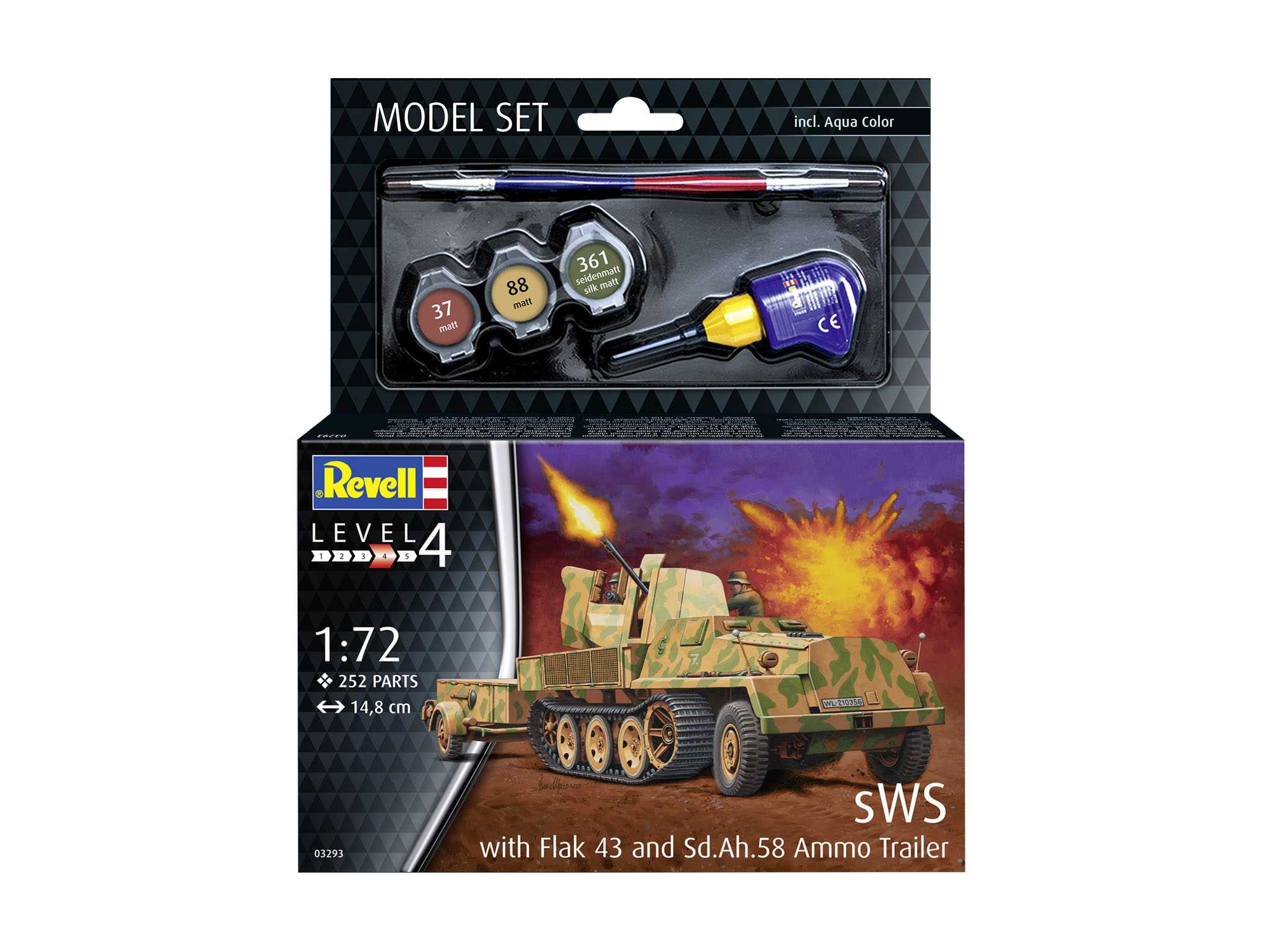 ModelSet military 63293 - sWS with Flak43 and Sd.Ah58 Ammo Trailer (1:72)