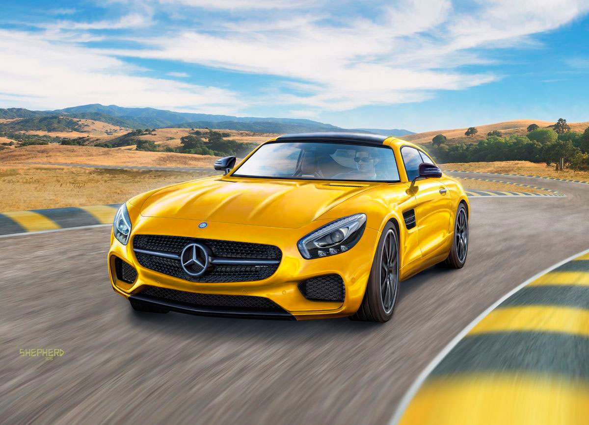 Plastic ModelKit auto 07028 - Mercedes AMG GT (1:24)