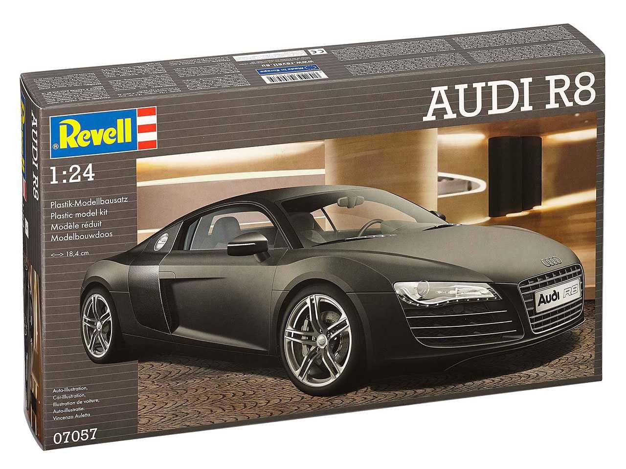 Plastic ModelKit auto 07057 - Audi R8 black (1:24)