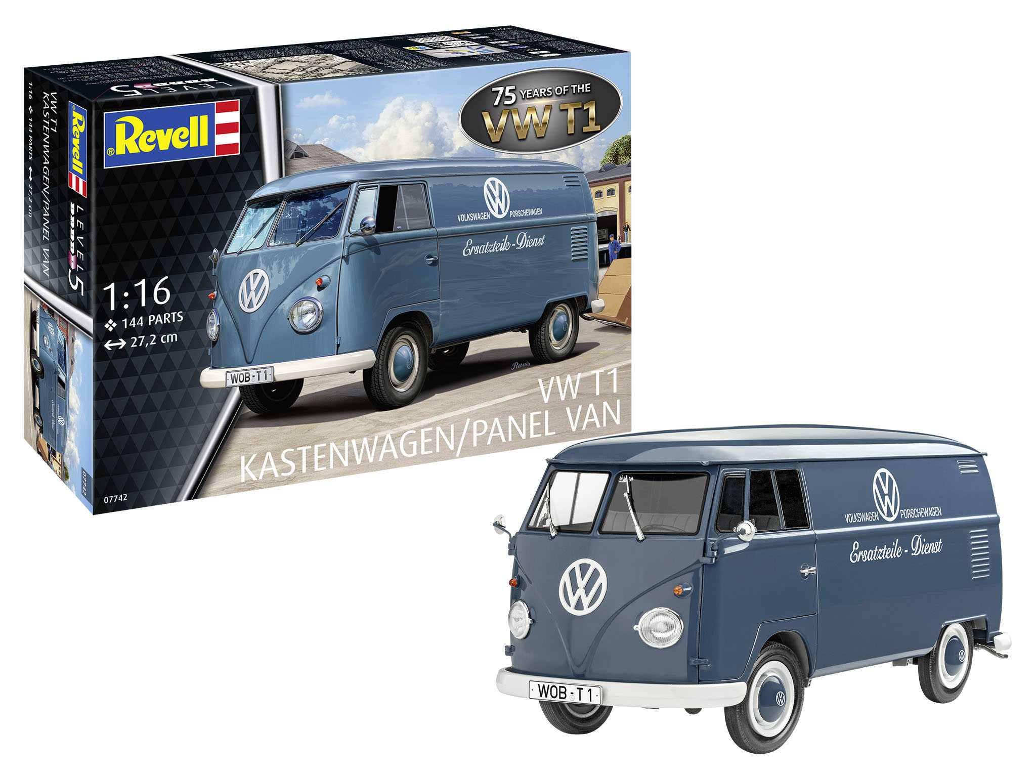 Plastic ModelKit auto 07742 - VW T1 Panel Van - 75 Years of the VW T1 (1:16)