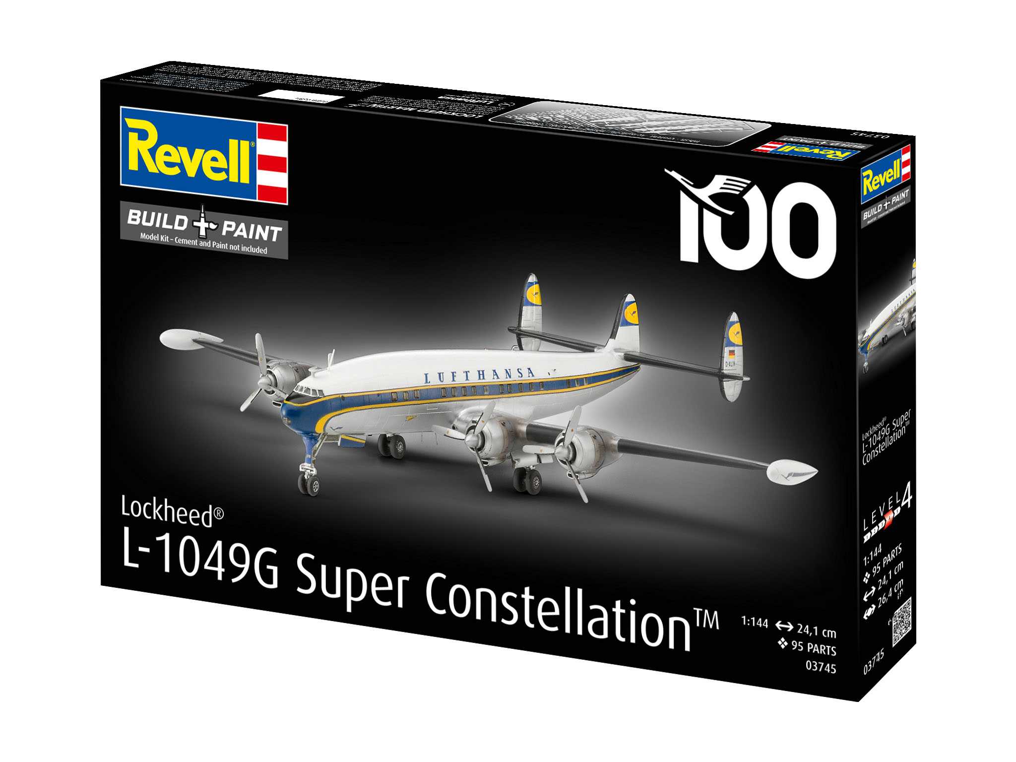 Plastic ModelKit letadlo 03745 - Lockheed L.1049G Super Constellation Lufthansa (1:144)