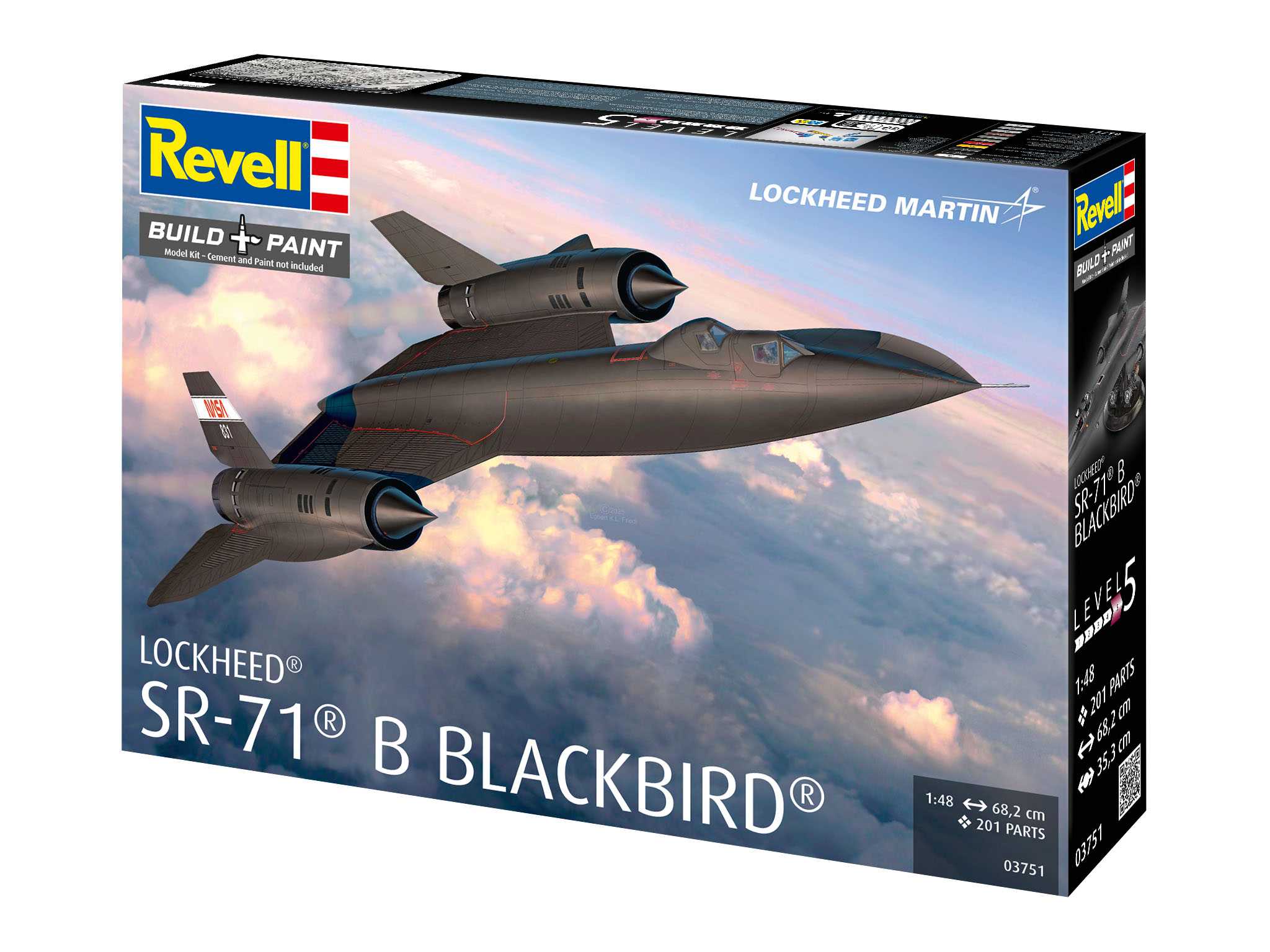 Plastic ModelKit letadlo 03751 - Lockheed SR-71B Blackbird (1:48)