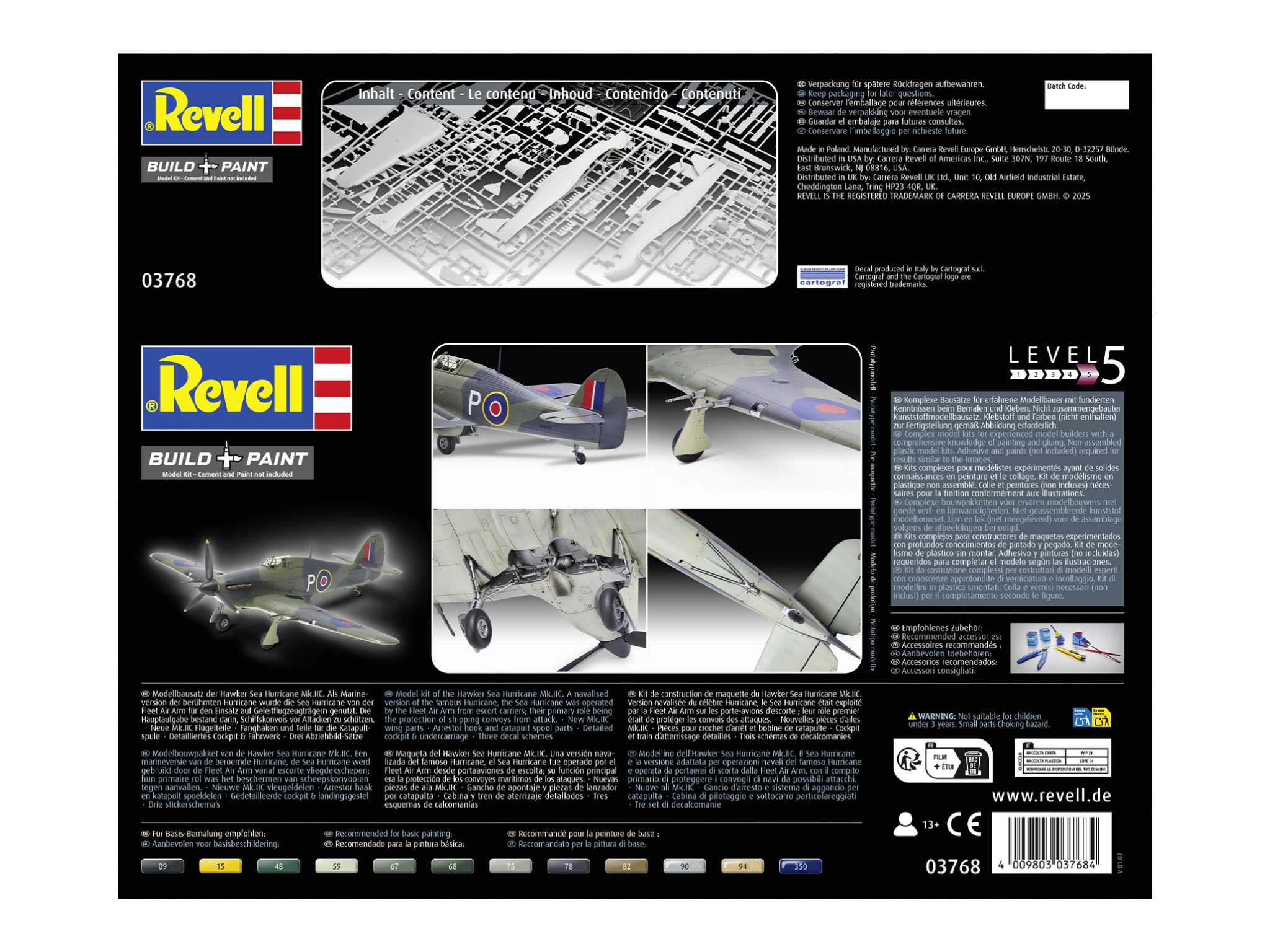 Plastic ModelKit letadlo 03768 - Hawker Sea Hurricane Mk.IIC (1:32)