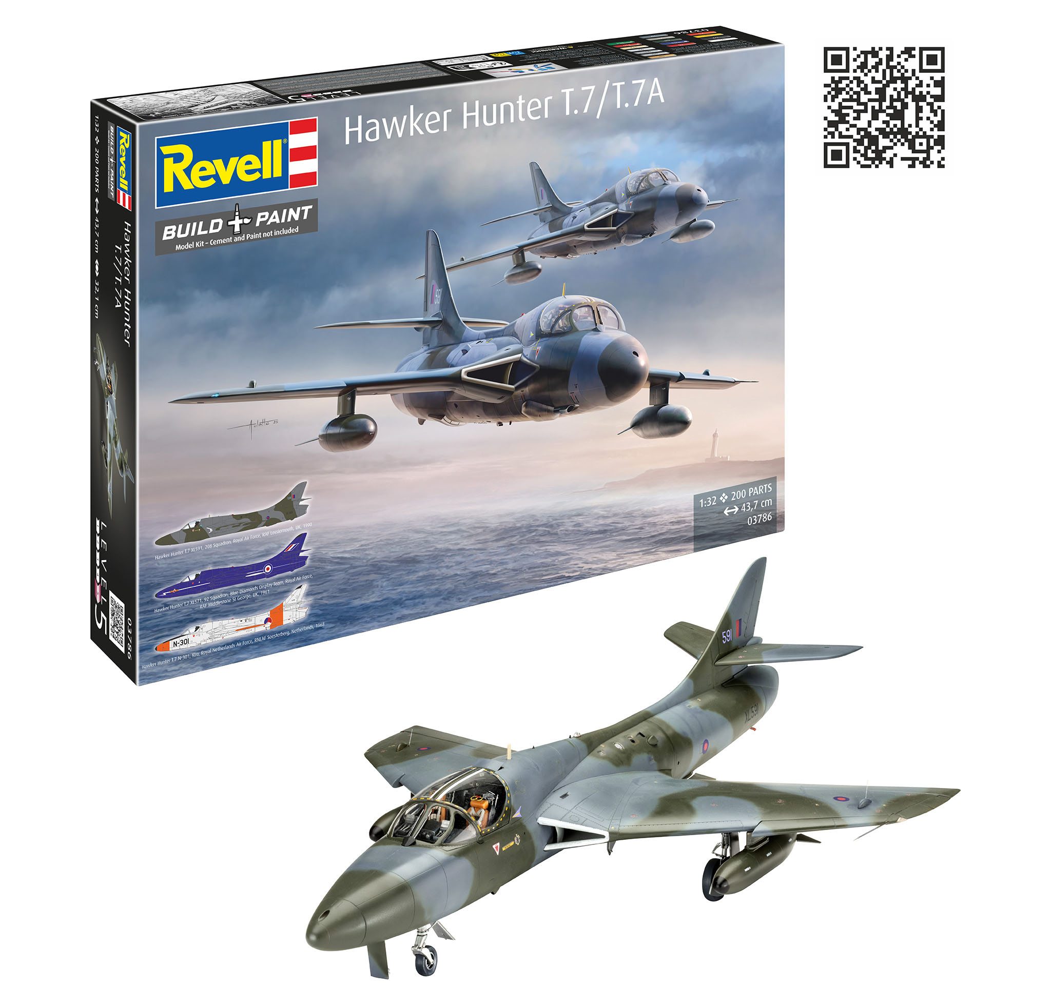Plastic ModelKit letadlo 03786 - Hawker Hunter T.7/T.7A (1:32)
