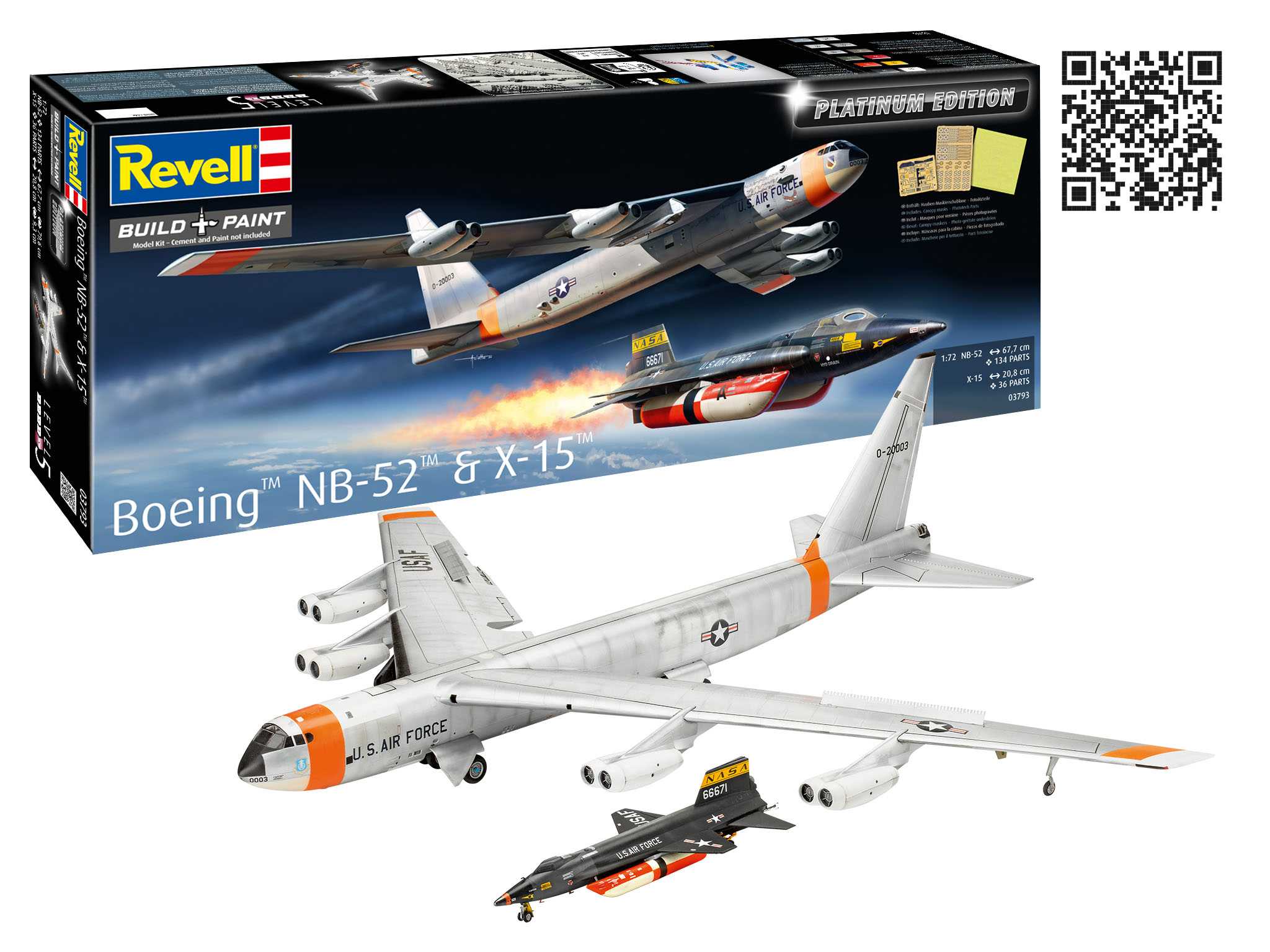 Plastic ModelKit letadlo 03793 - B-52D Stratofortress "Platinum Edition" (1:72)