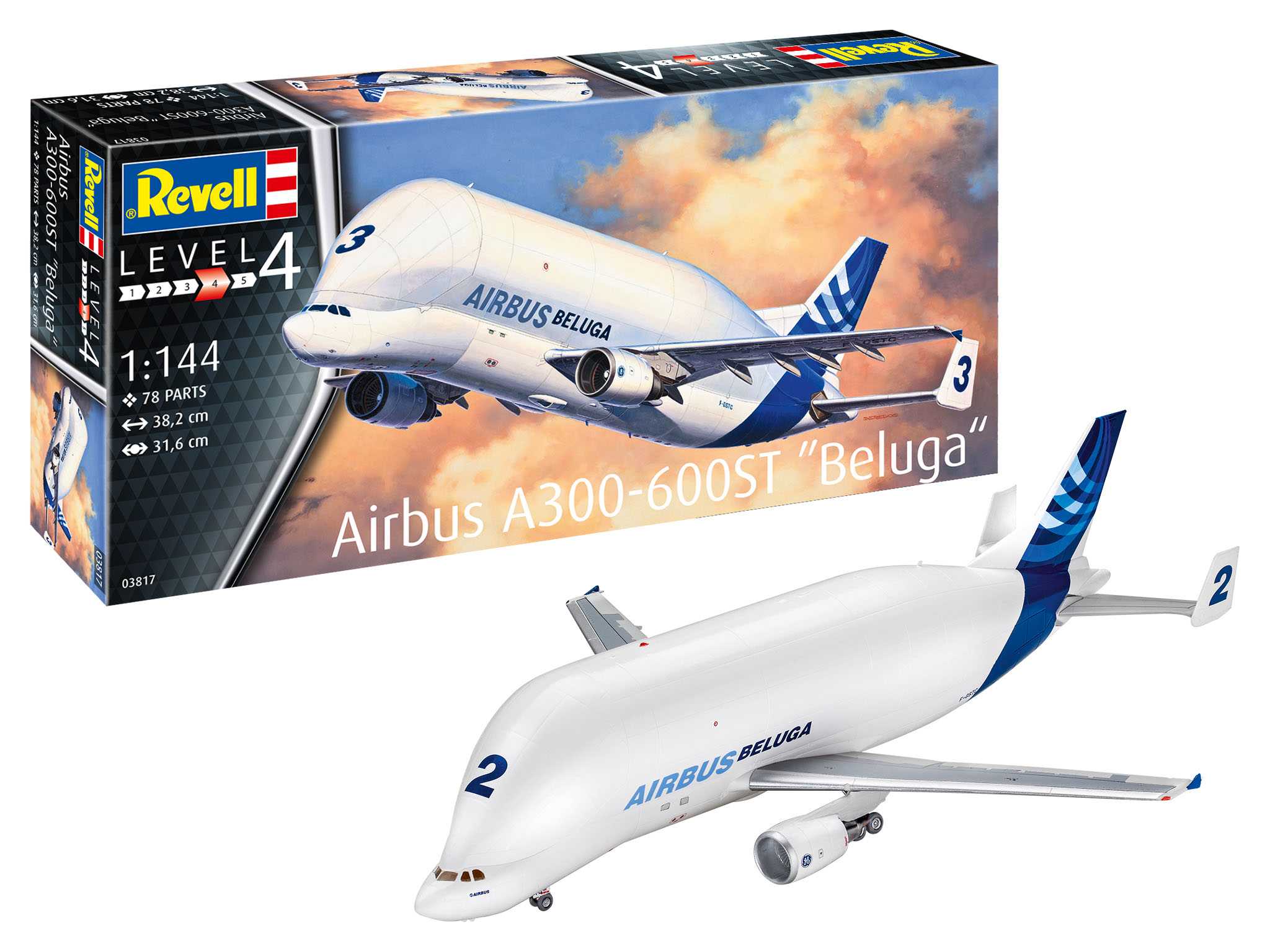 Plastic ModelKit letadlo 03817 - Airbus A300-600ST "Beluga" (1:144)
