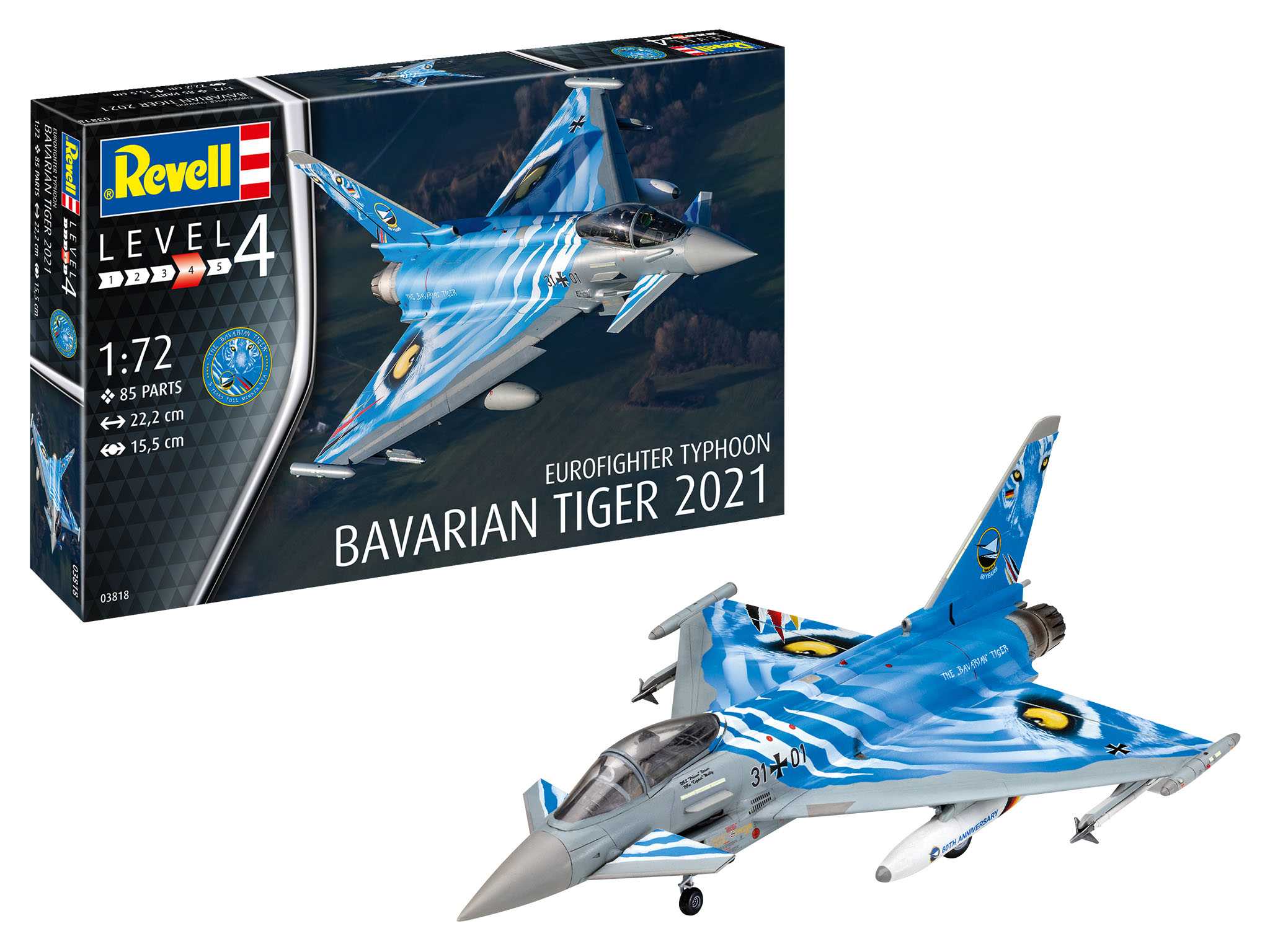 Plastic ModelKit letadlo 03818 - Eurofighter Typhoon "Bavarian Tiger 2021" (1:72)