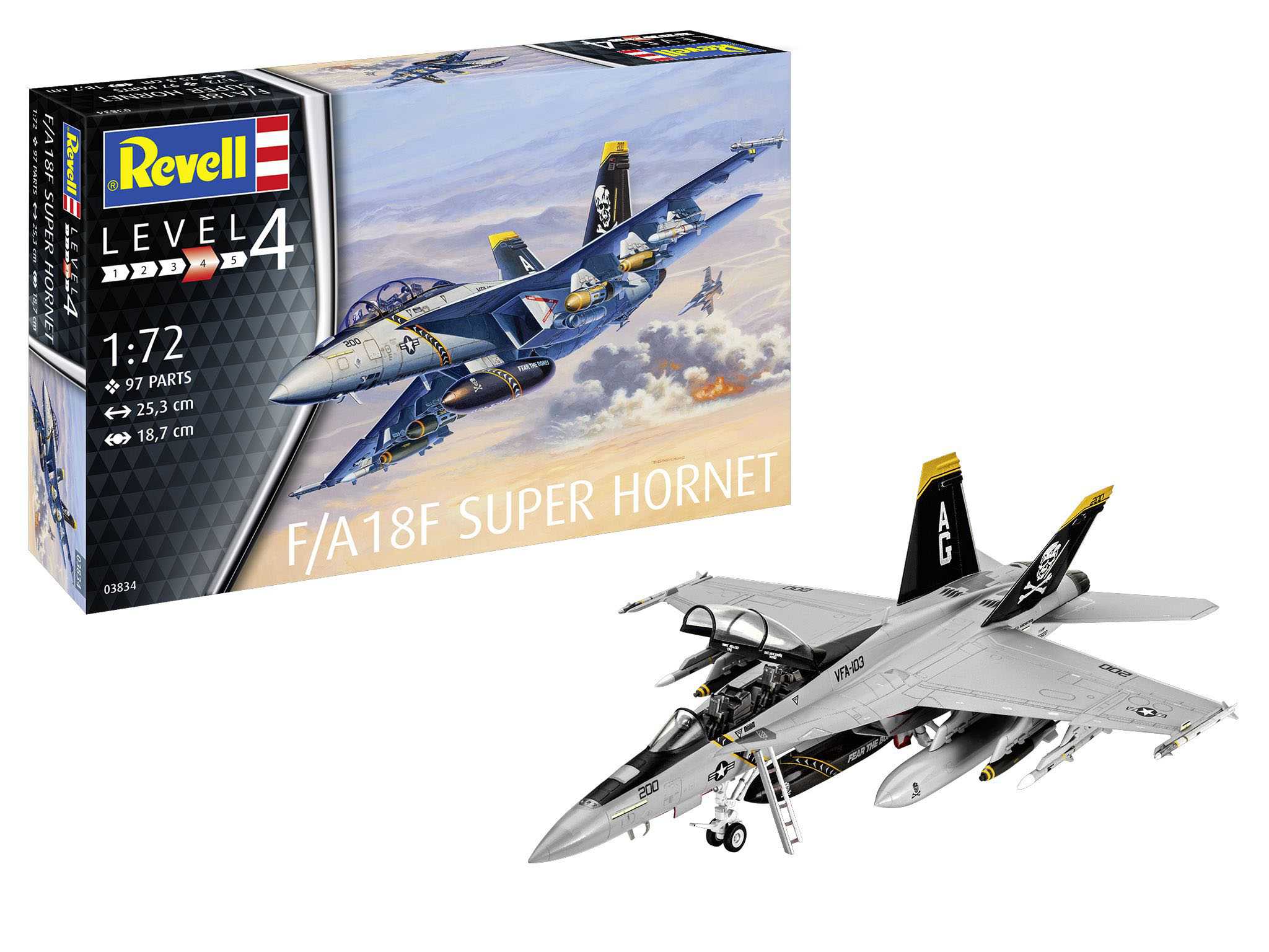 Plastic ModelKit letadlo 03834 - F/A18F Super Hornet (1:72)