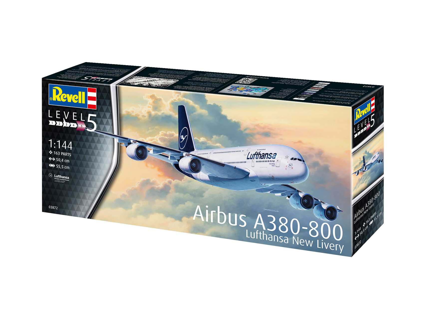 Plastic ModelKit letadlo 03872 - Airbus A380-800 Lufthansa New Livery (1:144)