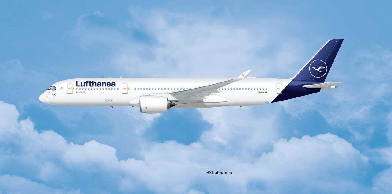 Plastic ModelKit letadlo 03881 - Airbus A350-900 Lufthansa New Livery (1:144)