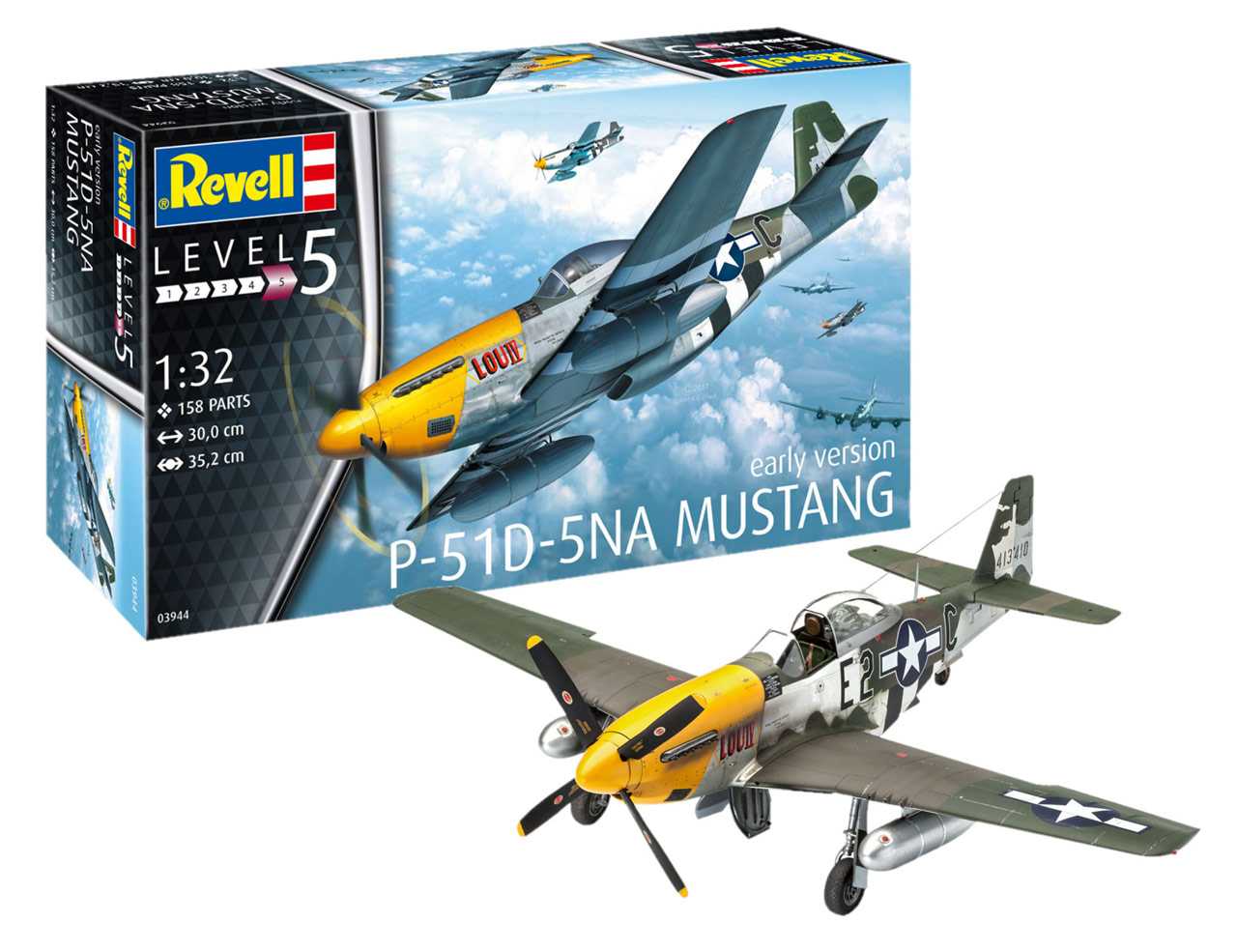 Plastic ModelKit letadlo 03944 - P-51D-5NA Mustang (1:32)