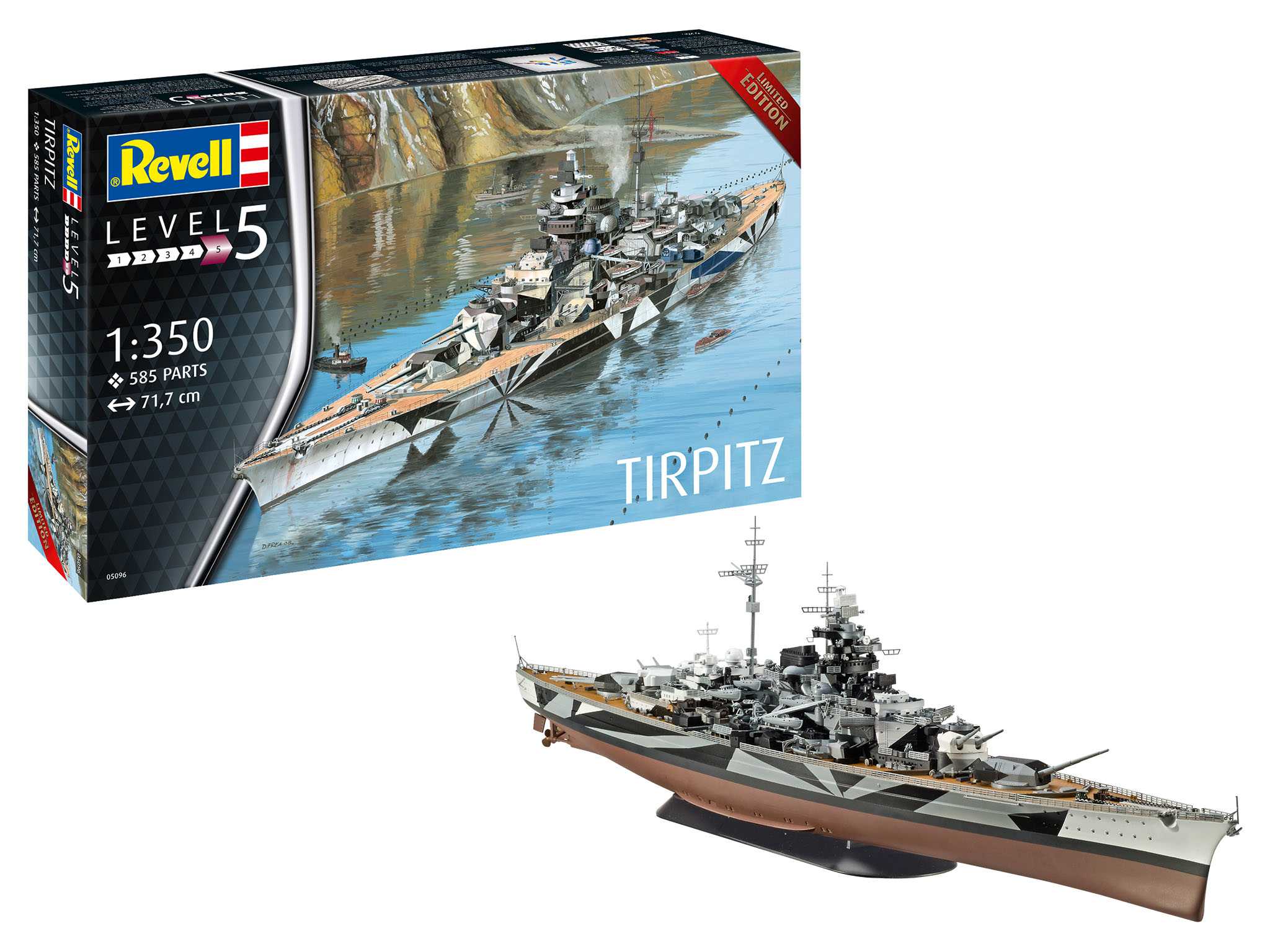 Plastic ModelKit loď 05096 - German Battleship WWII TIRPITZ (1:350)