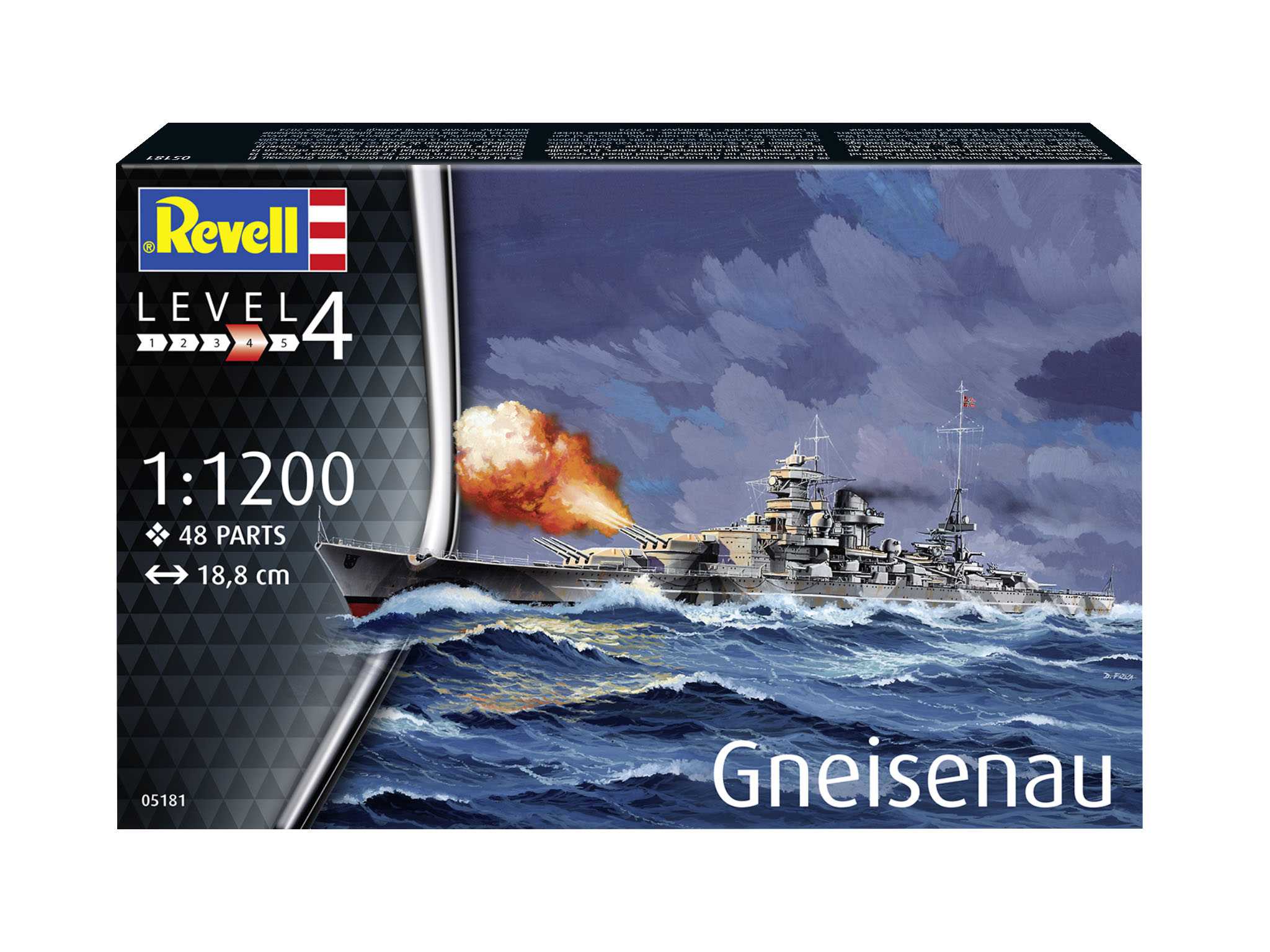 Plastic ModelKit loď 05181 - Gneisenau (1:1200)