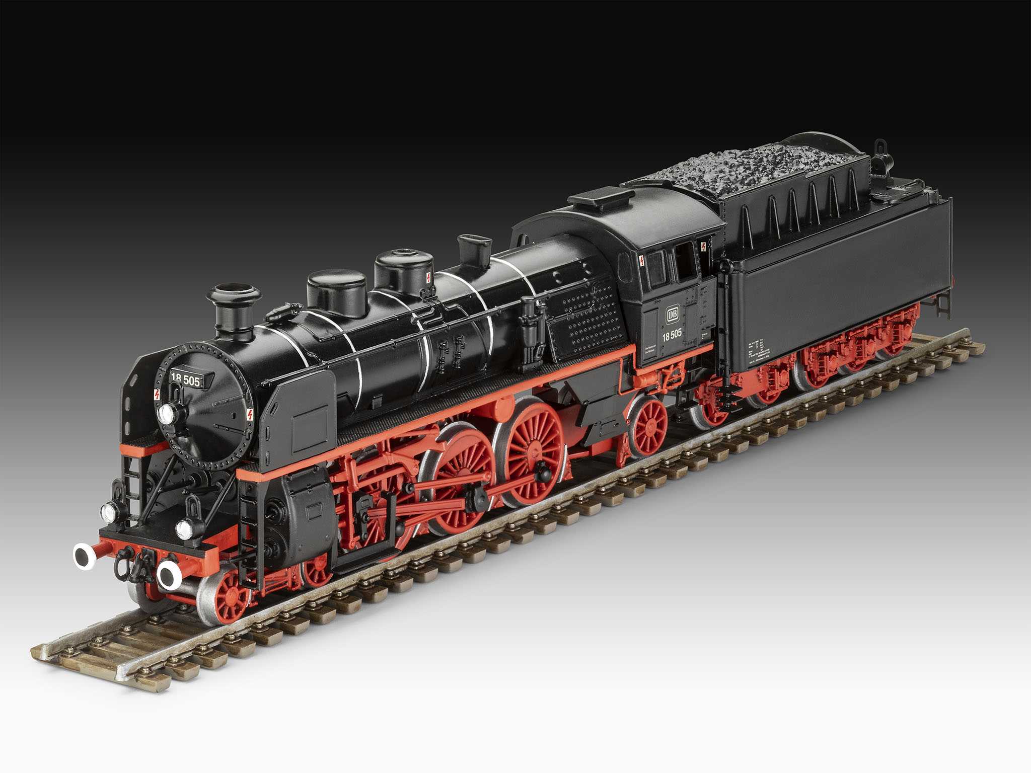 Plastic ModelKit lokomotiva 02167 - Express Locomotive BR 18 505 with Tender 2'3' T38 (1:87)