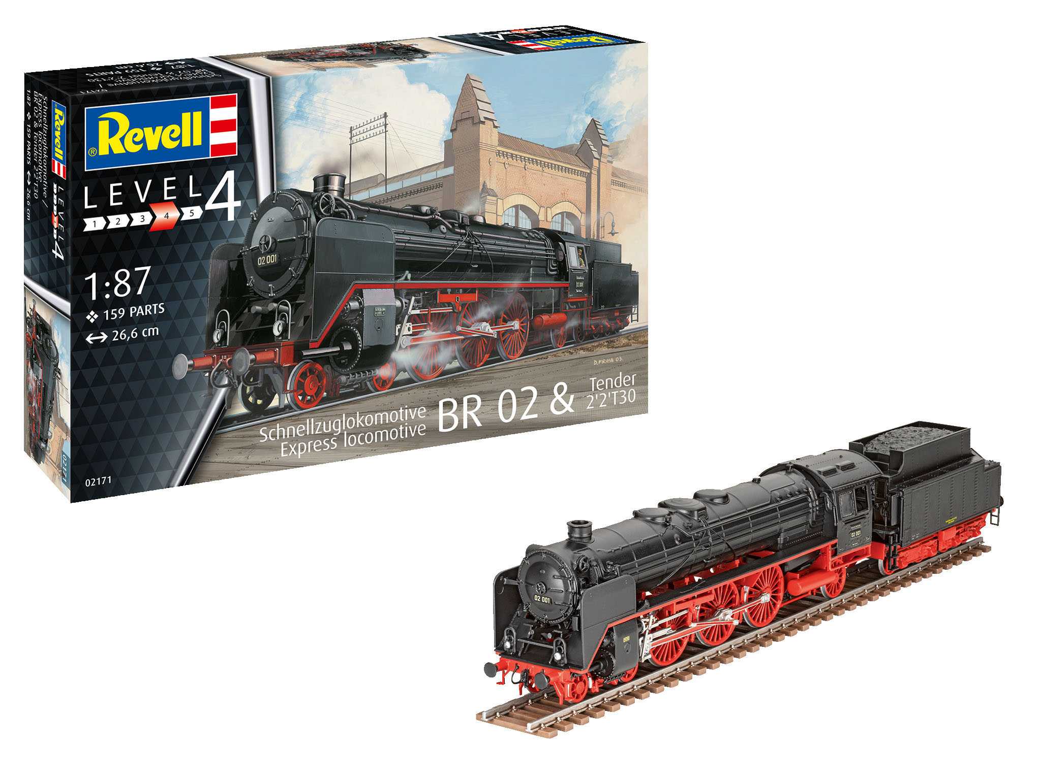Plastic ModelKit lokomotiva 02171 - Express locomotive BR 02 & Tender 2'2'T30 (1:87)