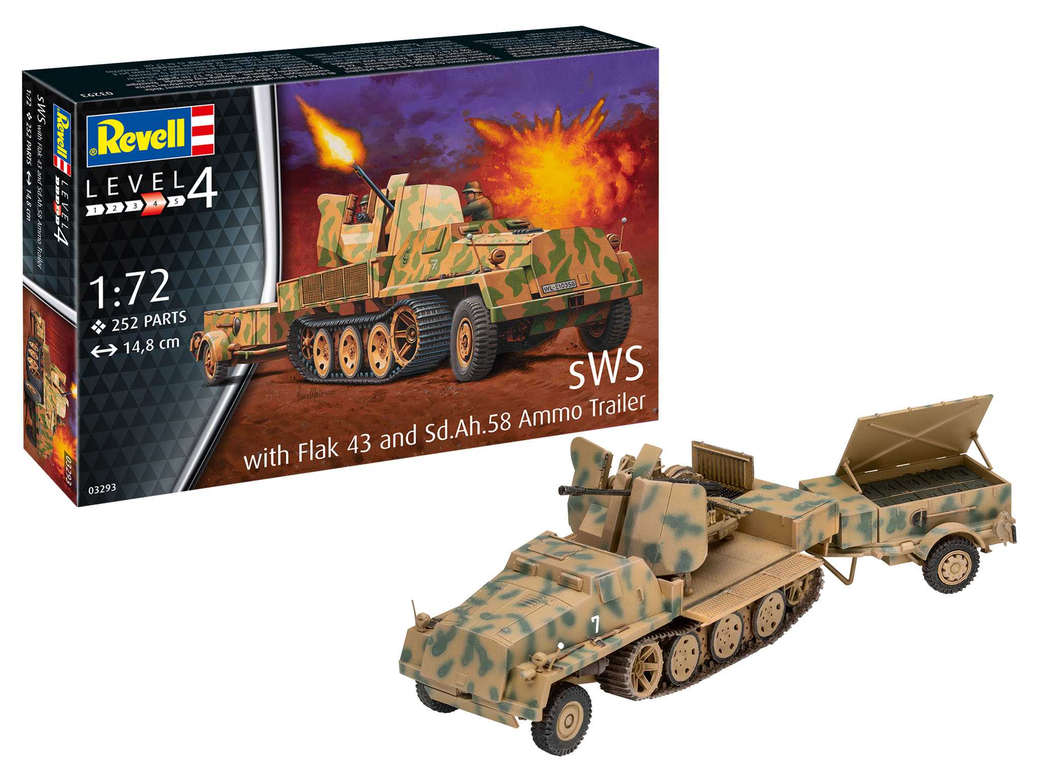 Plastic ModelKit military 03293 - sWS mit Flak-Aufbau als Sfl. mit 3,7cm Flak 43 (1:72)