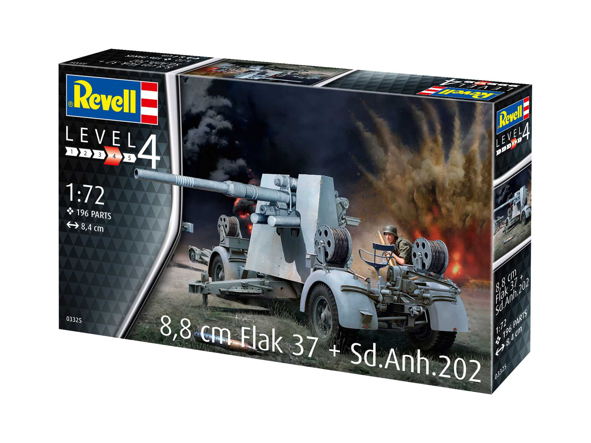 Plastic ModelKit military 03325 - 8,8 cm Flak 37 + Sd.Anh.202 (1:72)