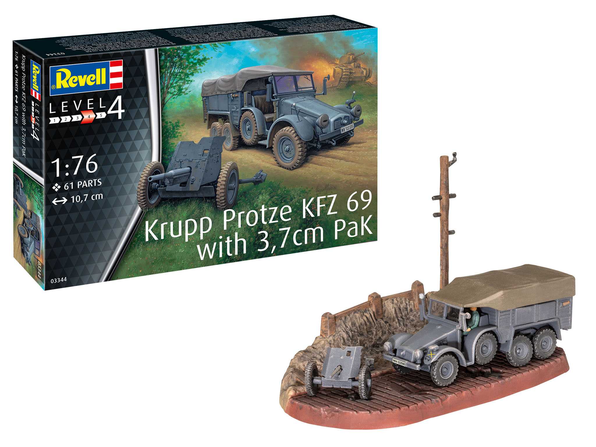 Plastic ModelKit military 03344 - Krupp Protze KFZ 69 with 3,7cm Pak (1:76)