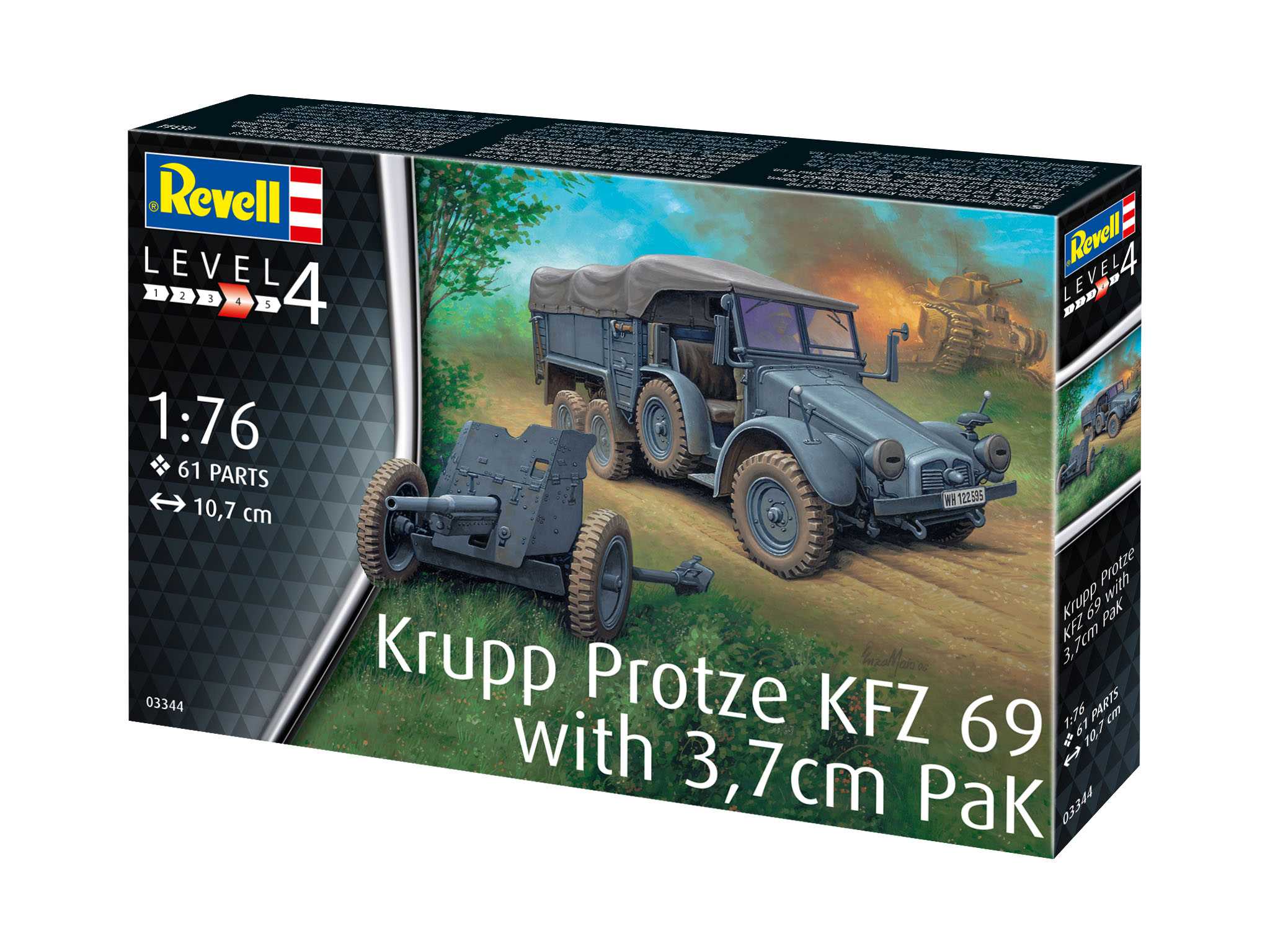 Plastic ModelKit military 03344 - Krupp Protze KFZ 69 with 3,7cm Pak (1:76)
