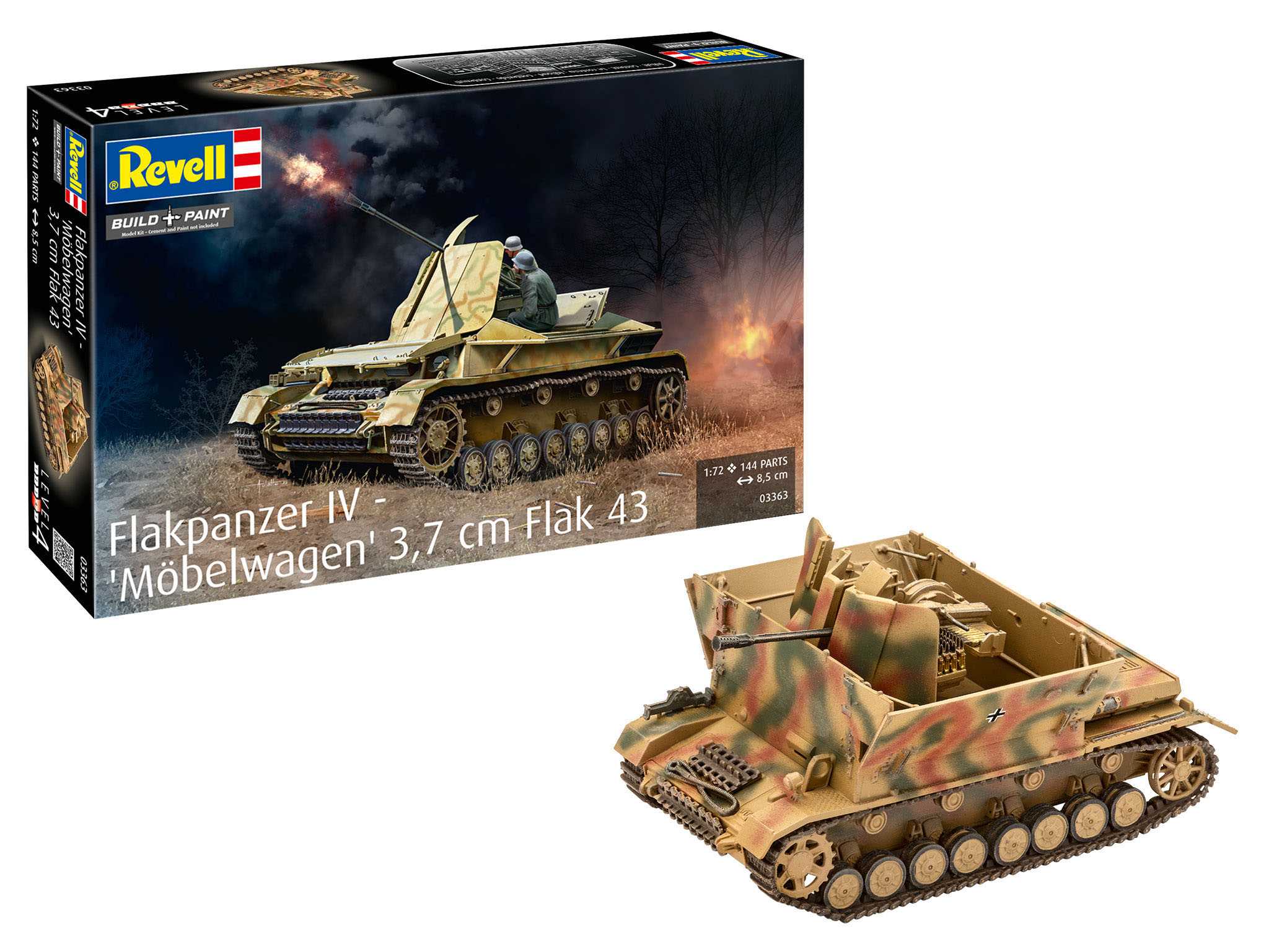 Plastic ModelKit military 03363 - Flakpanzer IV "Möbelwagen" 3.7cm Flak 43 (1:72)