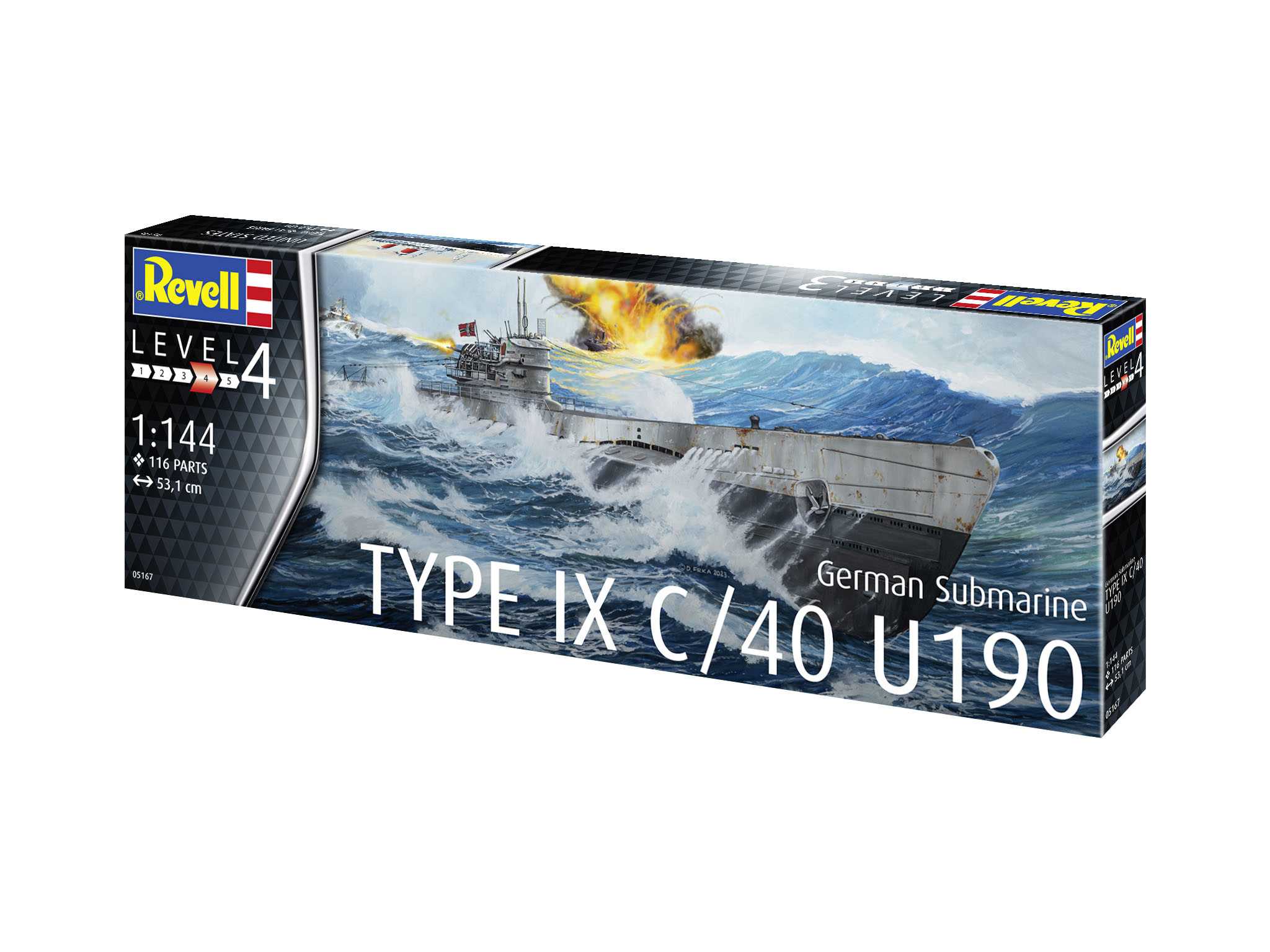 Plastic ModelKit ponorka 05167 - German Submarine Type IX C/40 (U190) (1:144)