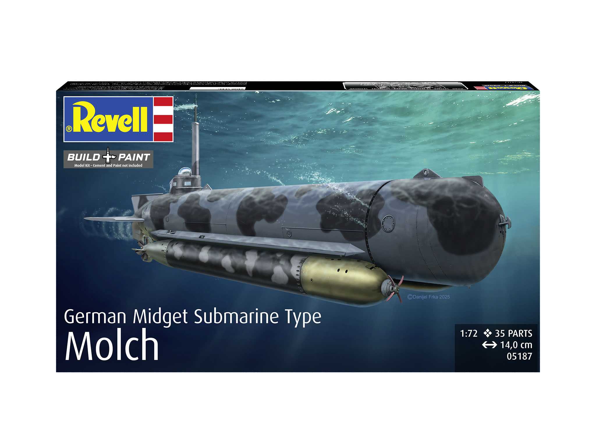 Plastic ModelKit ponorka 05187 - German Midget Submarine Type Molch (1:72)