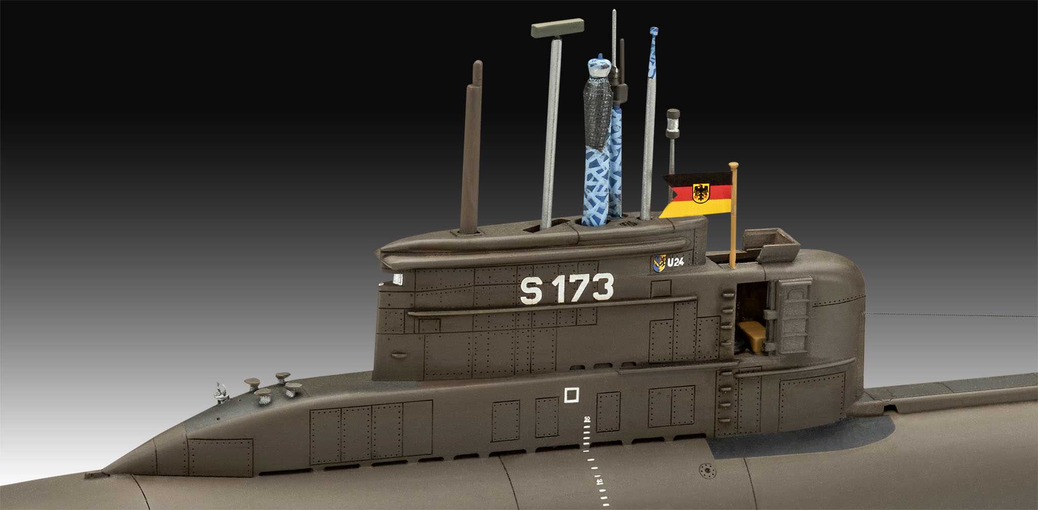 Plastic ModelKit ponorky 05186 - 70 Years Bundeswehr:Wilhelm Bauer,Type 206A,Class2 (1:144)