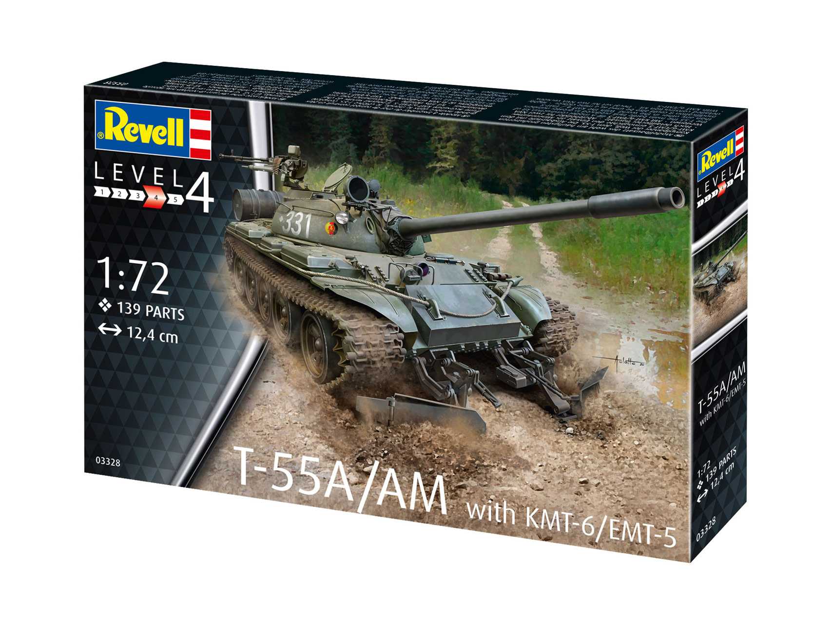 Plastic ModelKit tank 03328 - T-55A/AM with KMT-6/EMT-5 (1:72)