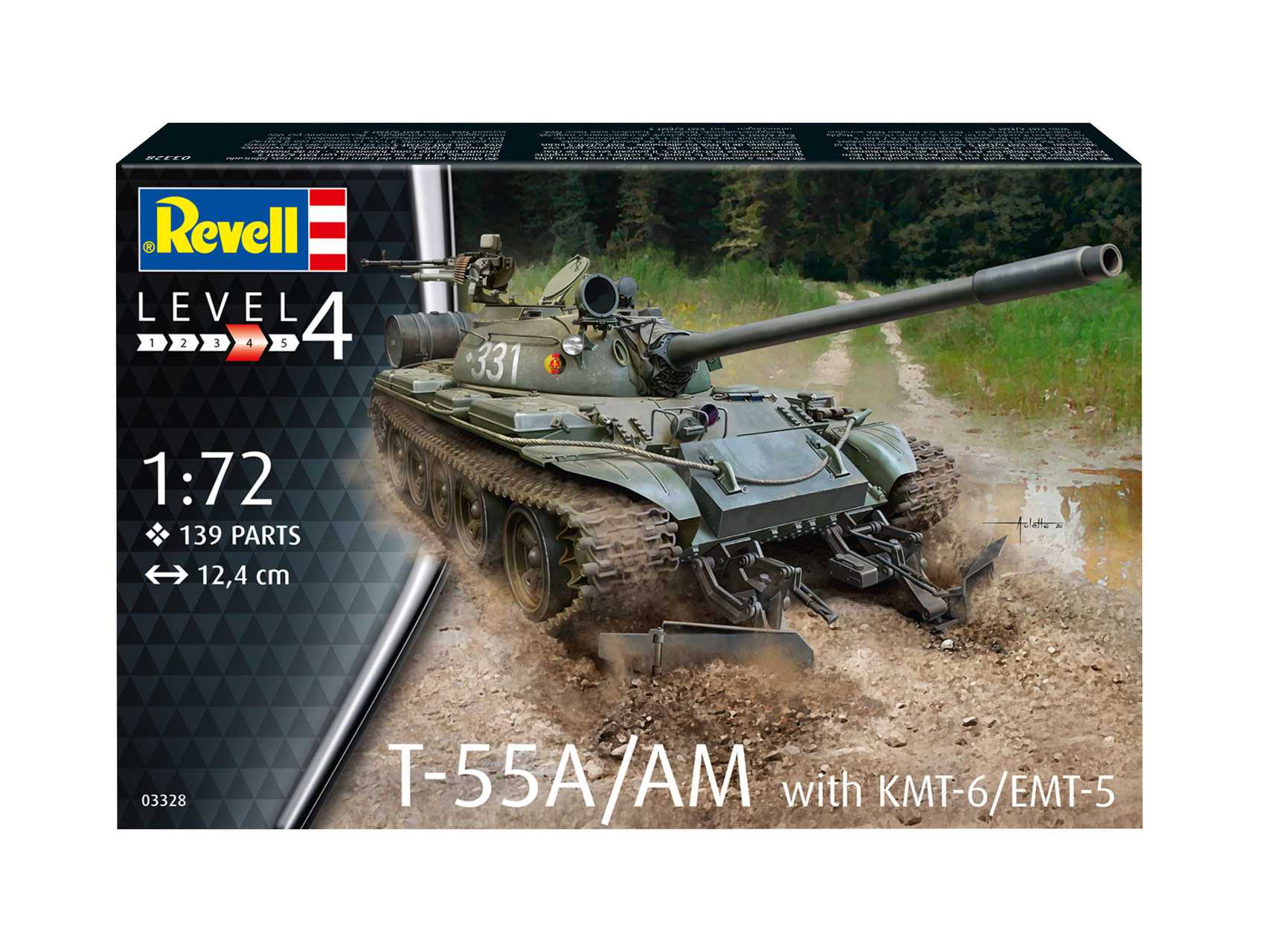 Plastic ModelKit tank 03328 - T-55A/AM with KMT-6/EMT-5 (1:72)