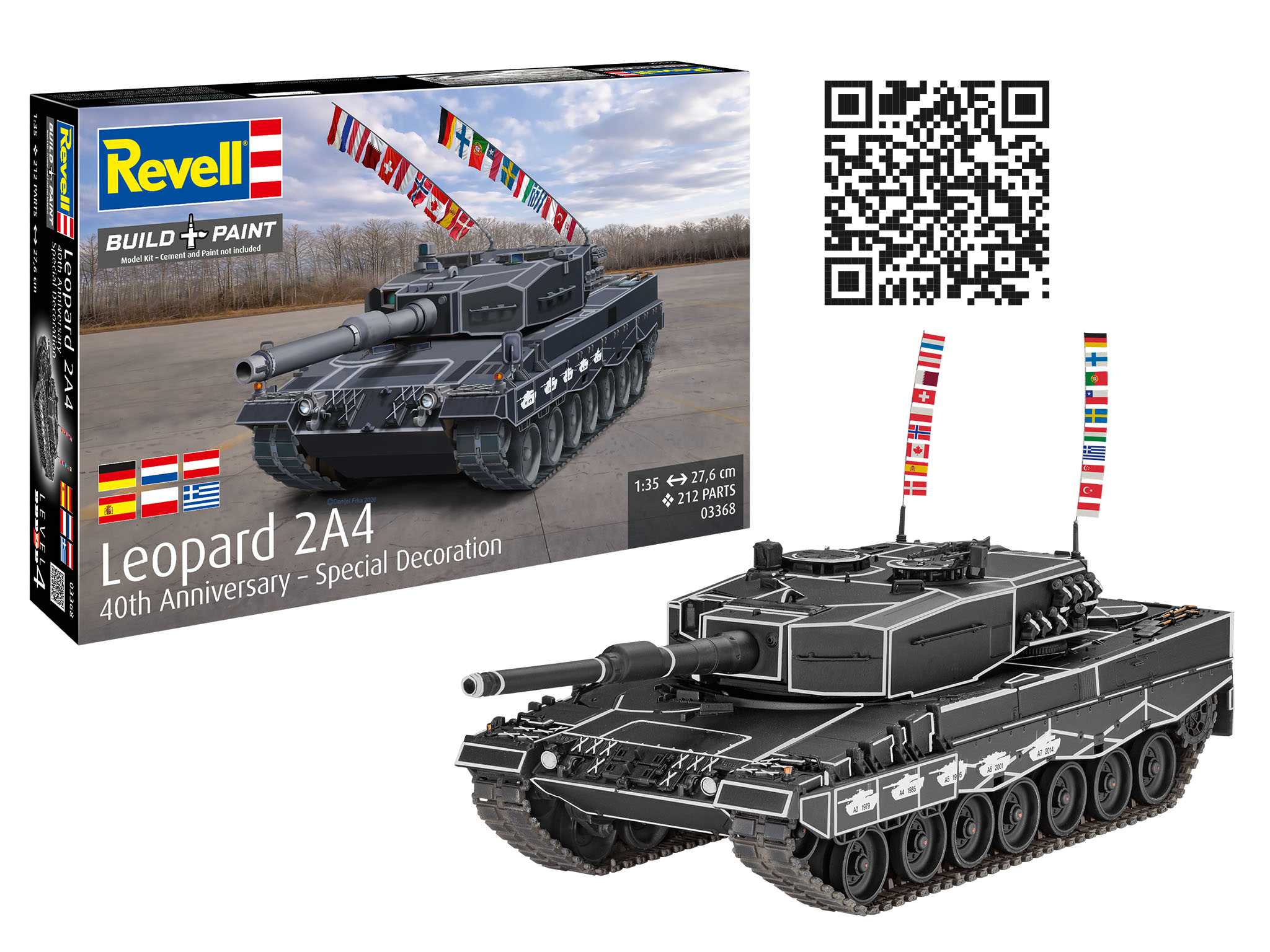 Plastic ModelKit tank 03368 - Leopard 2A4 - Special Decoration 40th Anniversary (1:35)