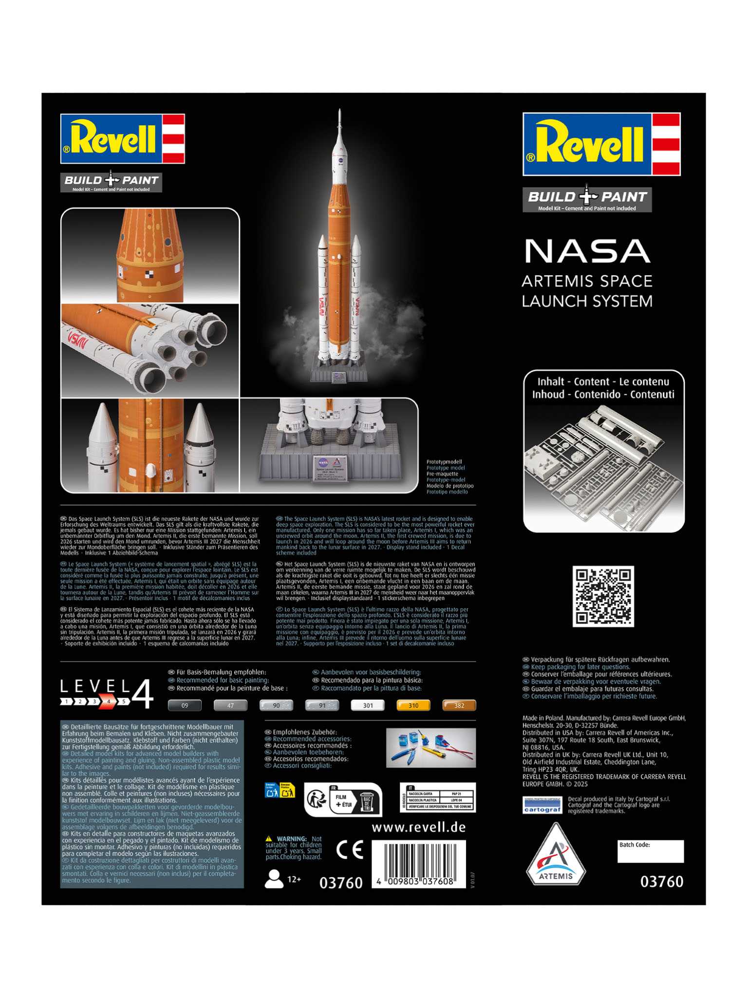 Plastic ModelKit vesmír 03760 - NASA Artemis Space Launch System (SLS) (1:144)
