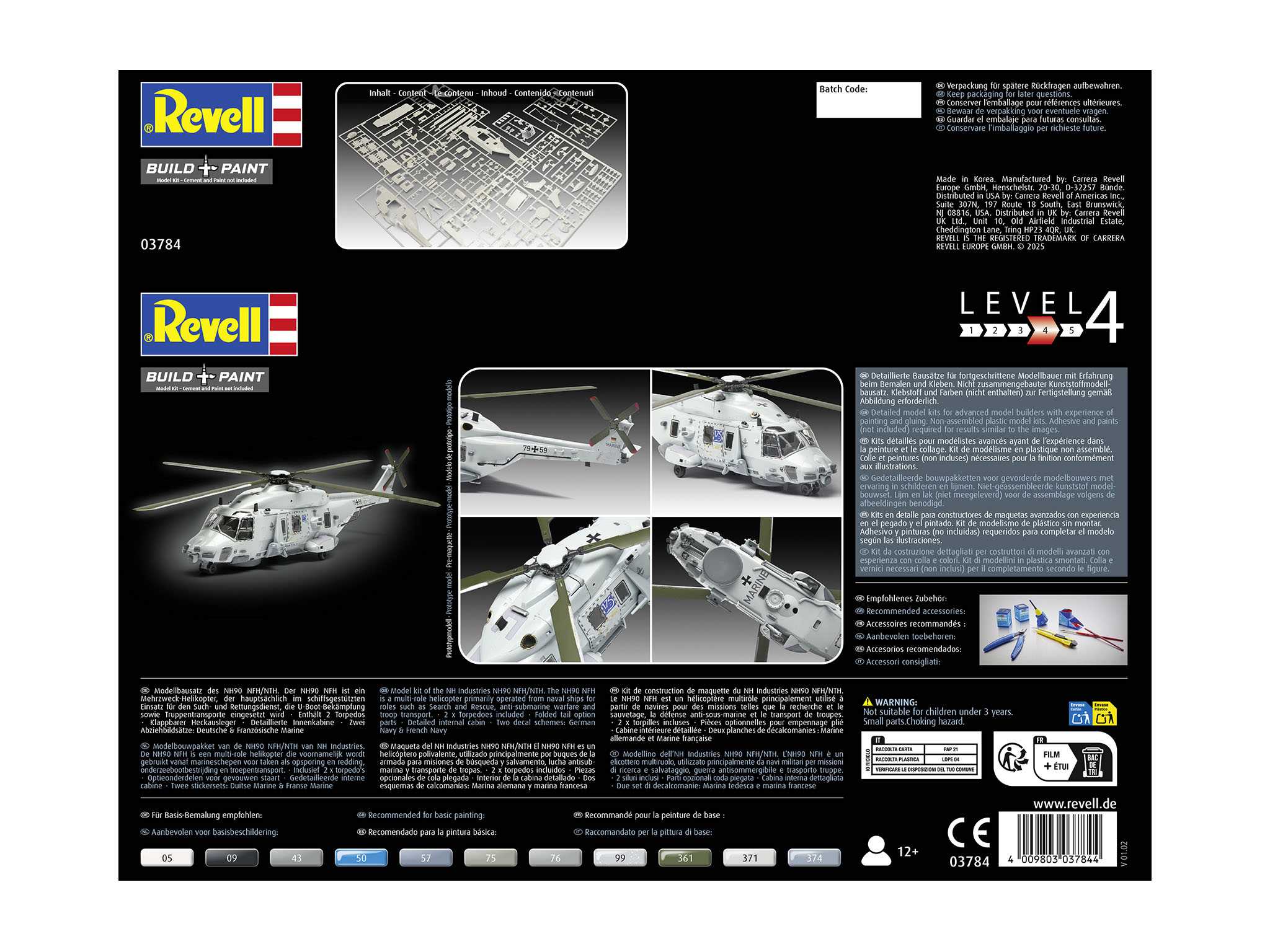 Plastic ModelKit vrtulník 03784 - NH90 NFH "Navy" (1:72)