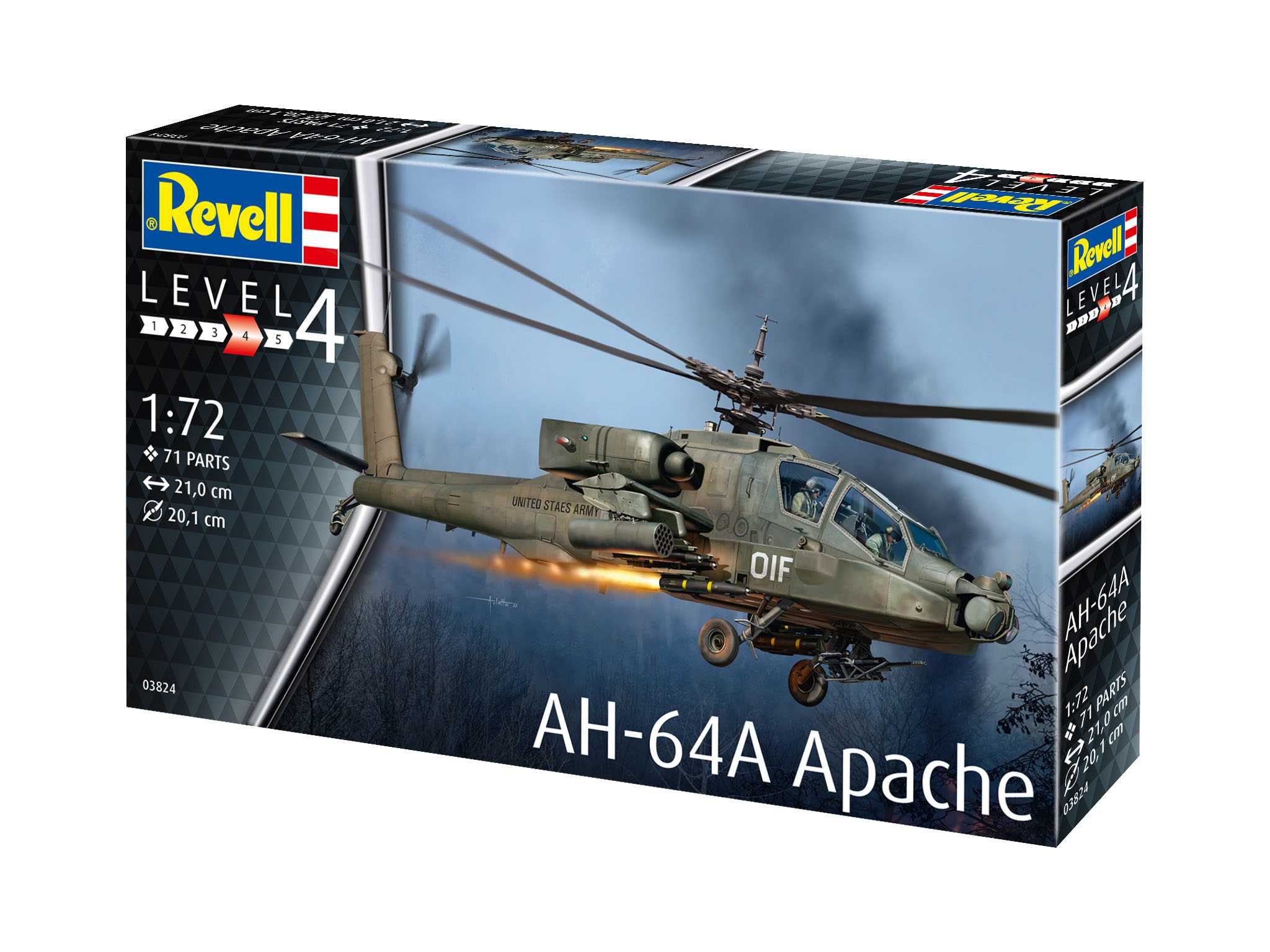 Plastic ModelKit vrtulník 03824 - AH-64A Apache (1:72)