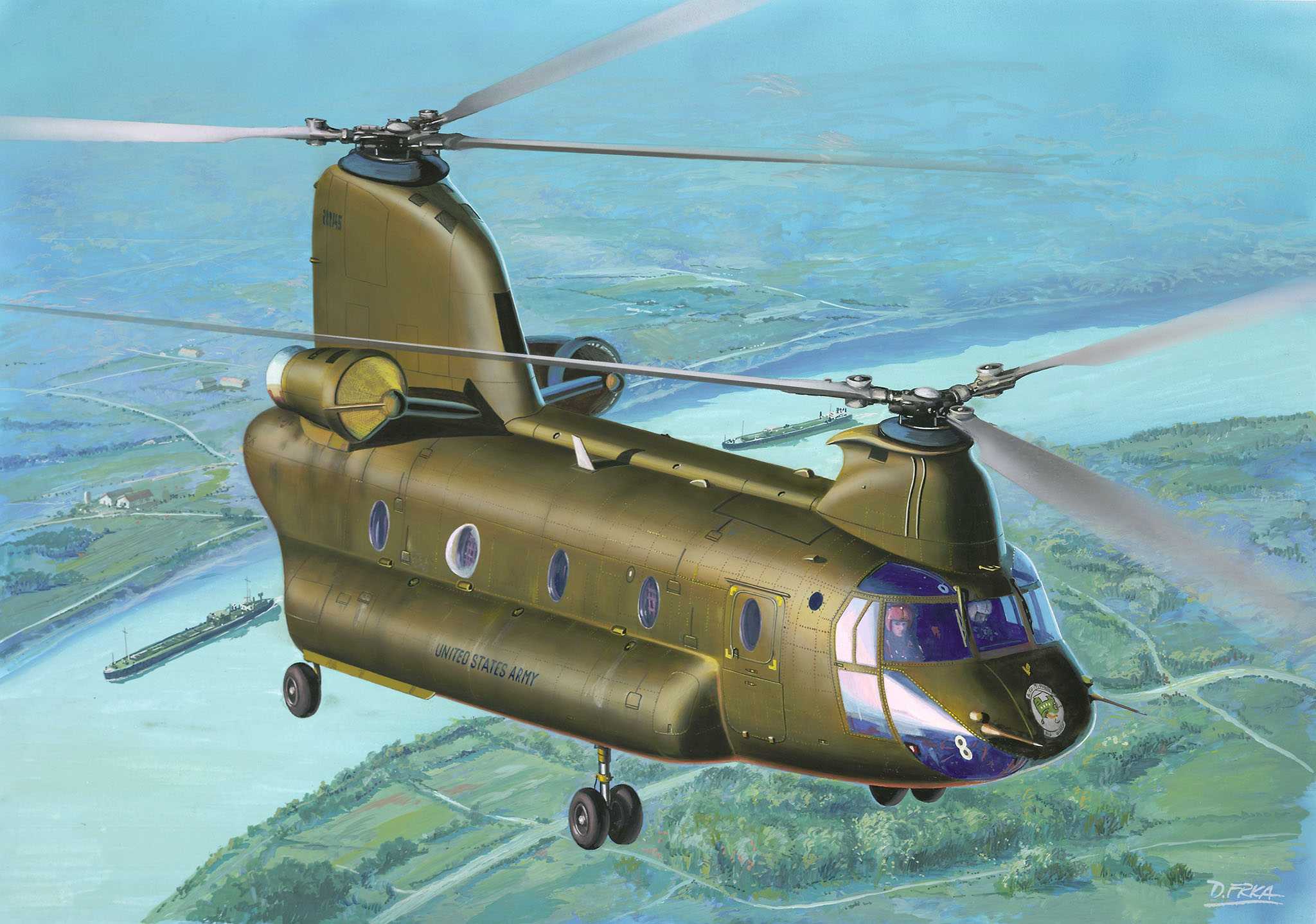 Plastic ModelKit vrtulník 03825 - CH-47D Chinook (1:144)