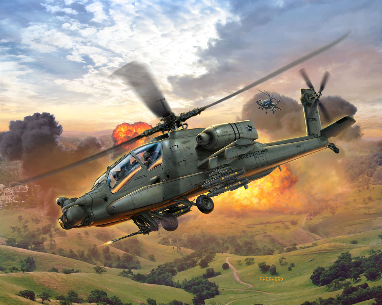 Plastic ModelKit vrtulník 04985 - AH-64A Apache (1:100)