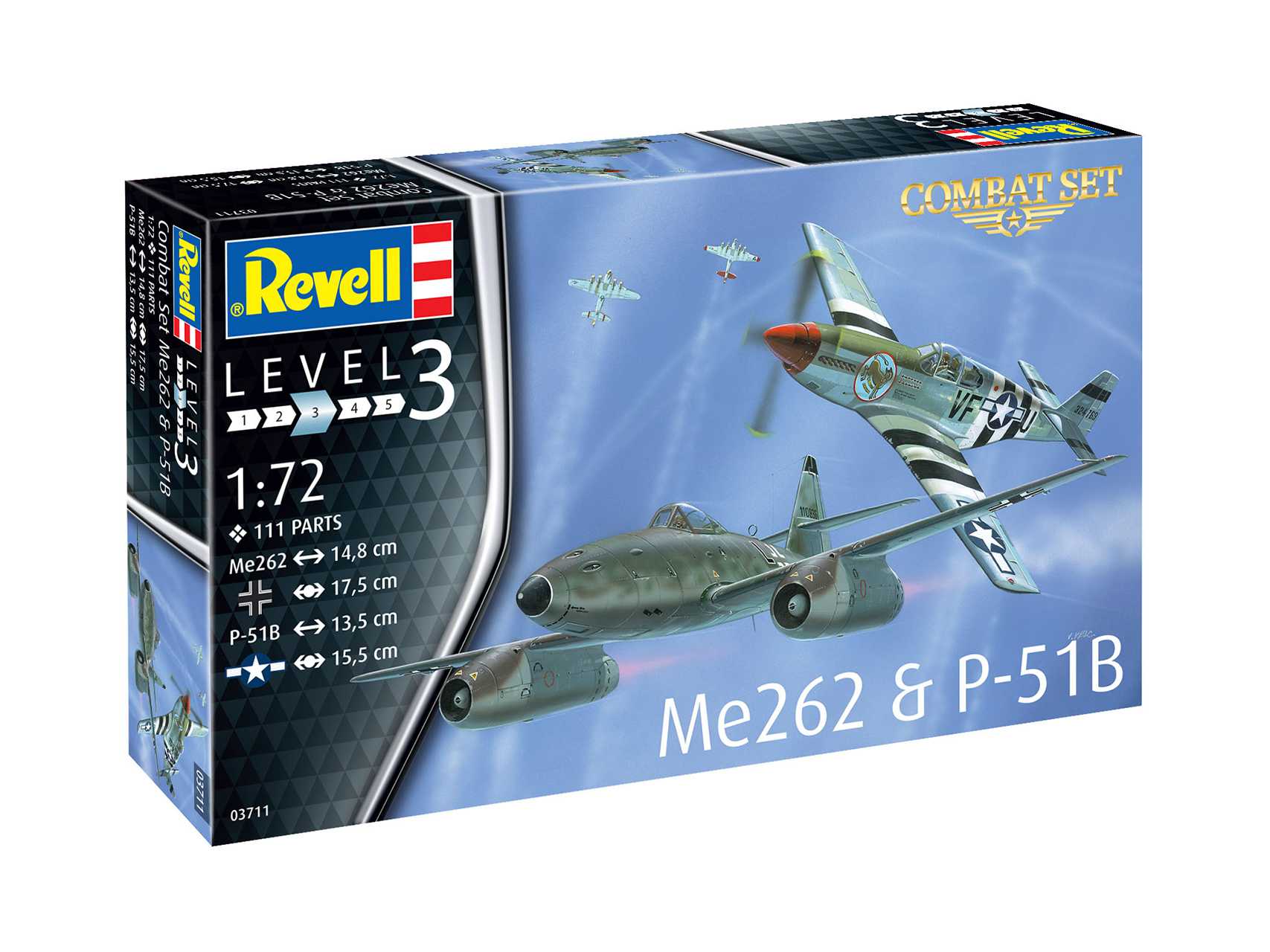Plastic Modelkit letadla 03711 - Me262 & P-51B (1:72)
