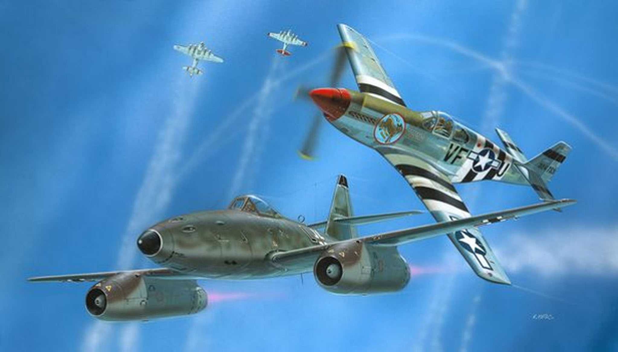 Plastic Modelkit letadla 03711 - Me262 & P-51B (1:72)