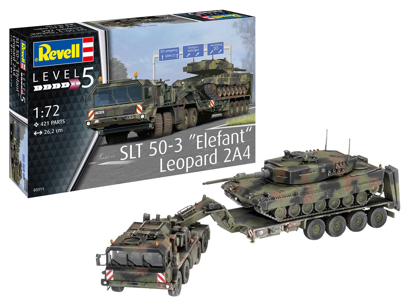 Plastic Modelkit military 03311 - SLT 50-3 "Elefant" + Leopard 2A4 (1:72)