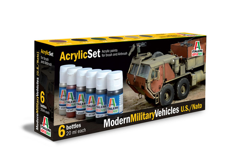 Sada akrylových barev 442AP - MODERN MILITARY VEHICLES (U.S./N.A.T.O.) 6 ks